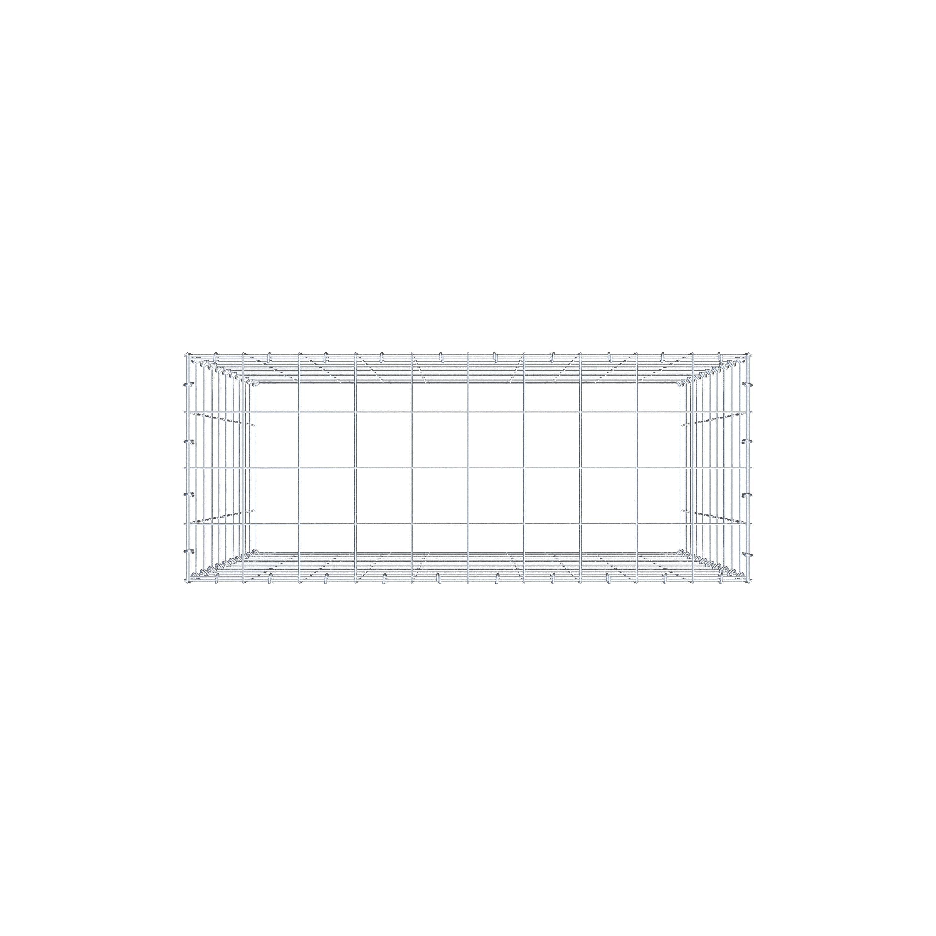 Fourche rapportée type 3 100 cm x 100 cm x 40 cm (L x H x P), mailles 10 cm x 10 cm, anneau en C