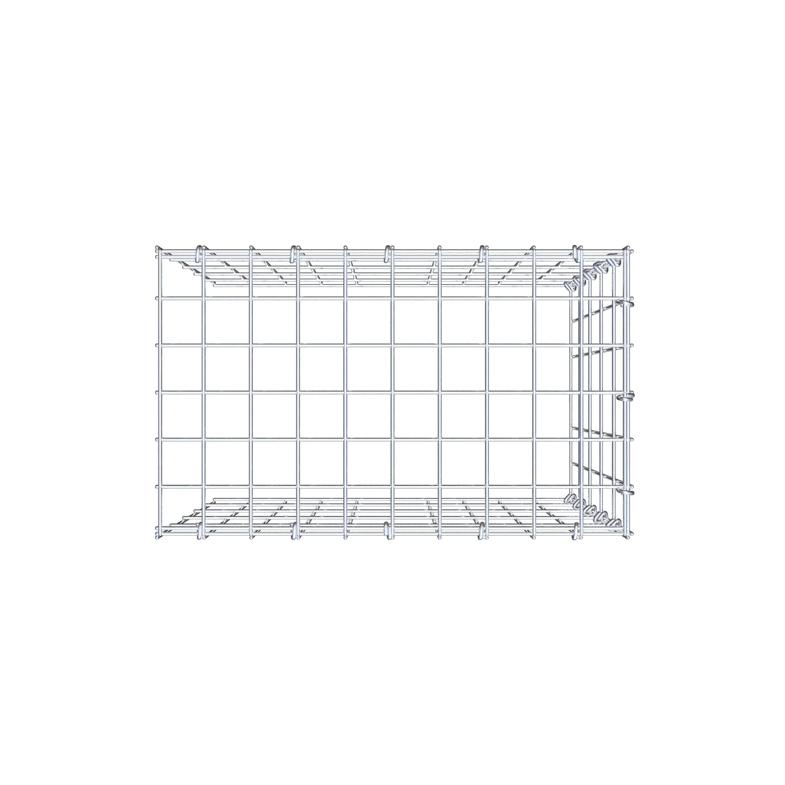 Monteret gabion type 4 50 cm x 50 cm x 30 cm (L x H x D), maskestørrelse 5 cm x 10 cm, C-ring