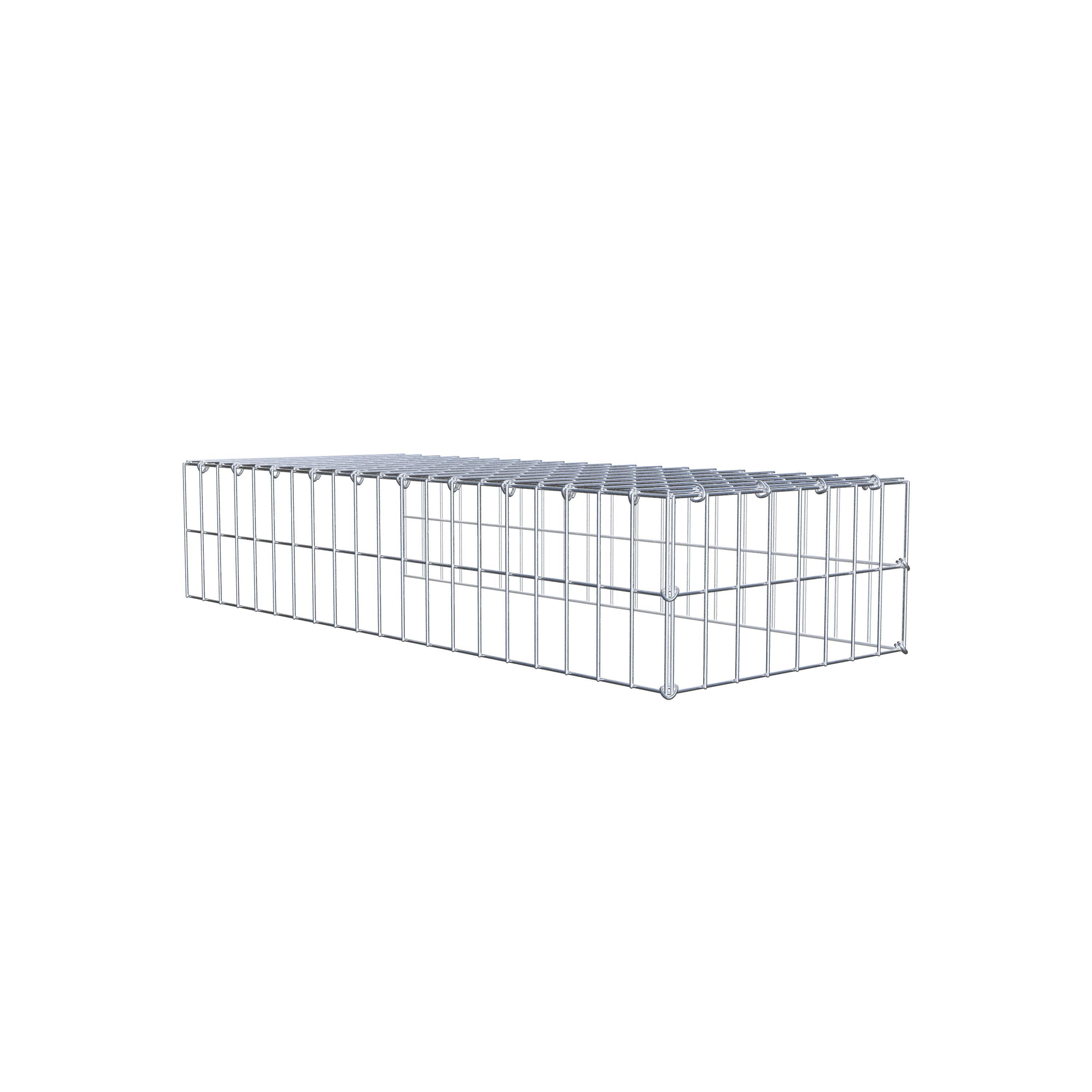 Gavión complementario de tipo 4 100 cm x 20 cm x 40 cm (largo x alto x fondo), malla 5 cm x 10 cm, anillo en C