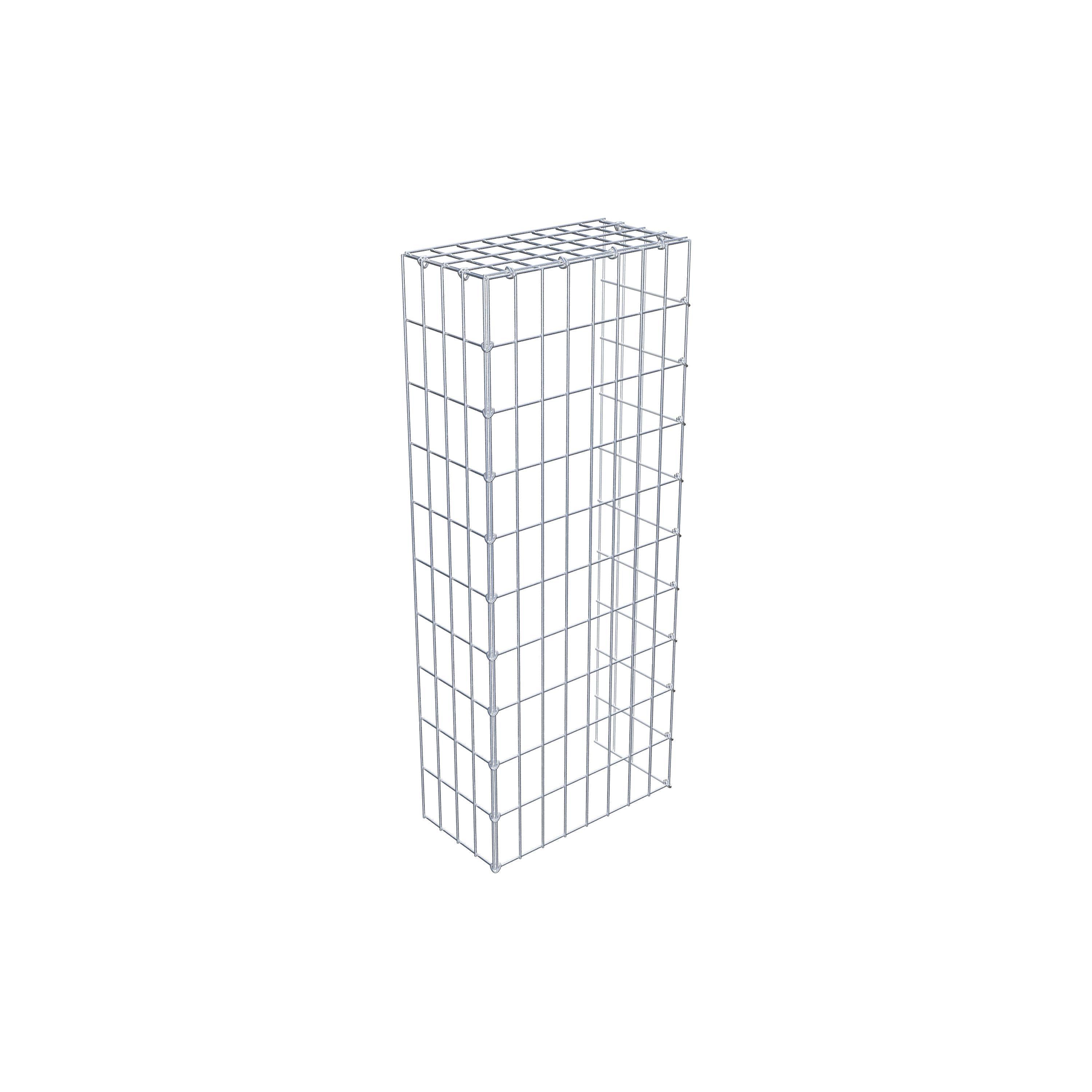 Gavión complementario de tipo 4 100 cm x 20 cm x 40 cm (largo x alto x fondo), malla 5 cm x 10 cm, anillo en C