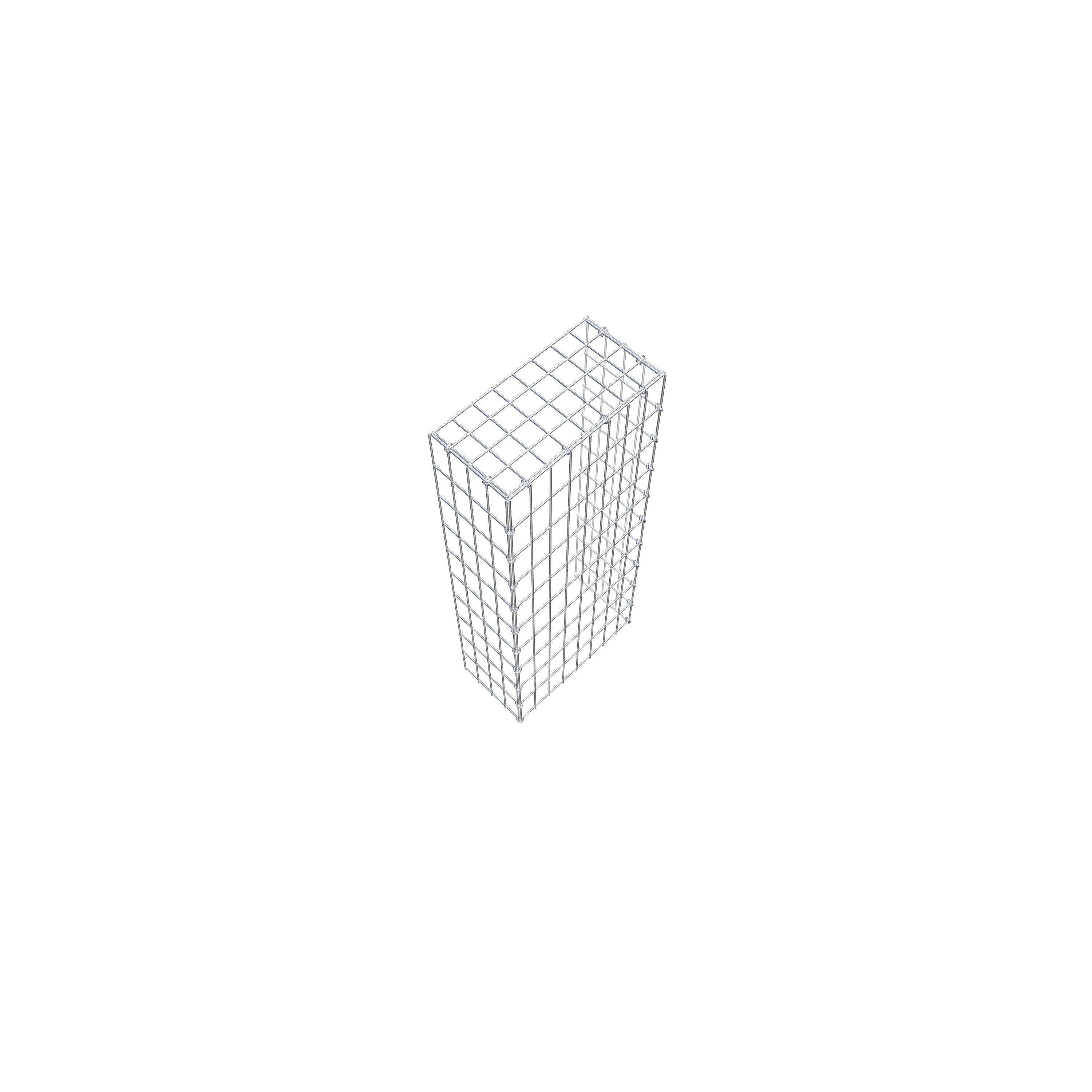 Gavión complementario de tipo 4 100 cm x 20 cm x 40 cm (largo x alto x fondo), malla 5 cm x 10 cm, anillo en C