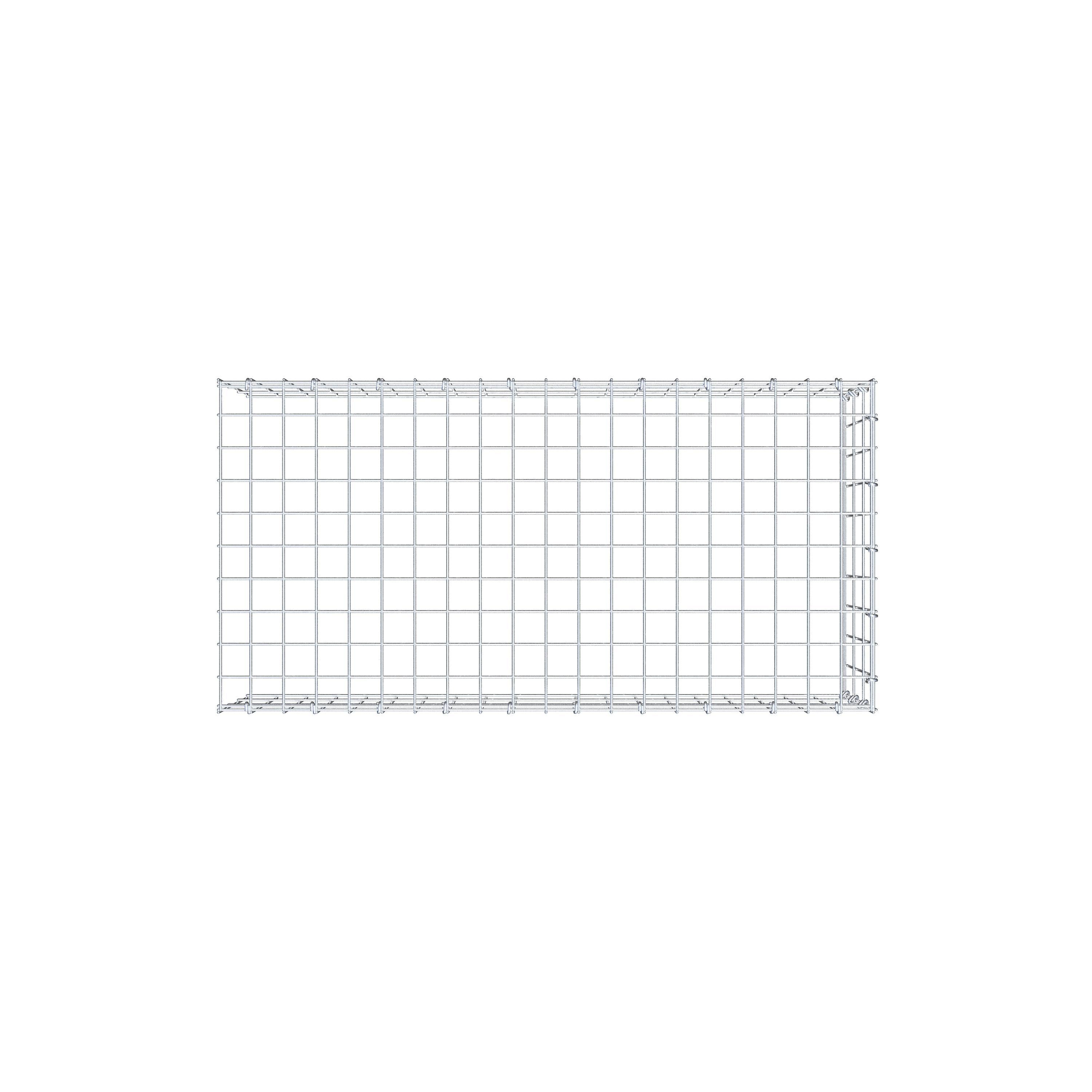 Monteret gabion type 4 100 cm x 30 cm x 50 cm (L x H x D), maskestørrelse 5 cm x 10 cm, C-ring