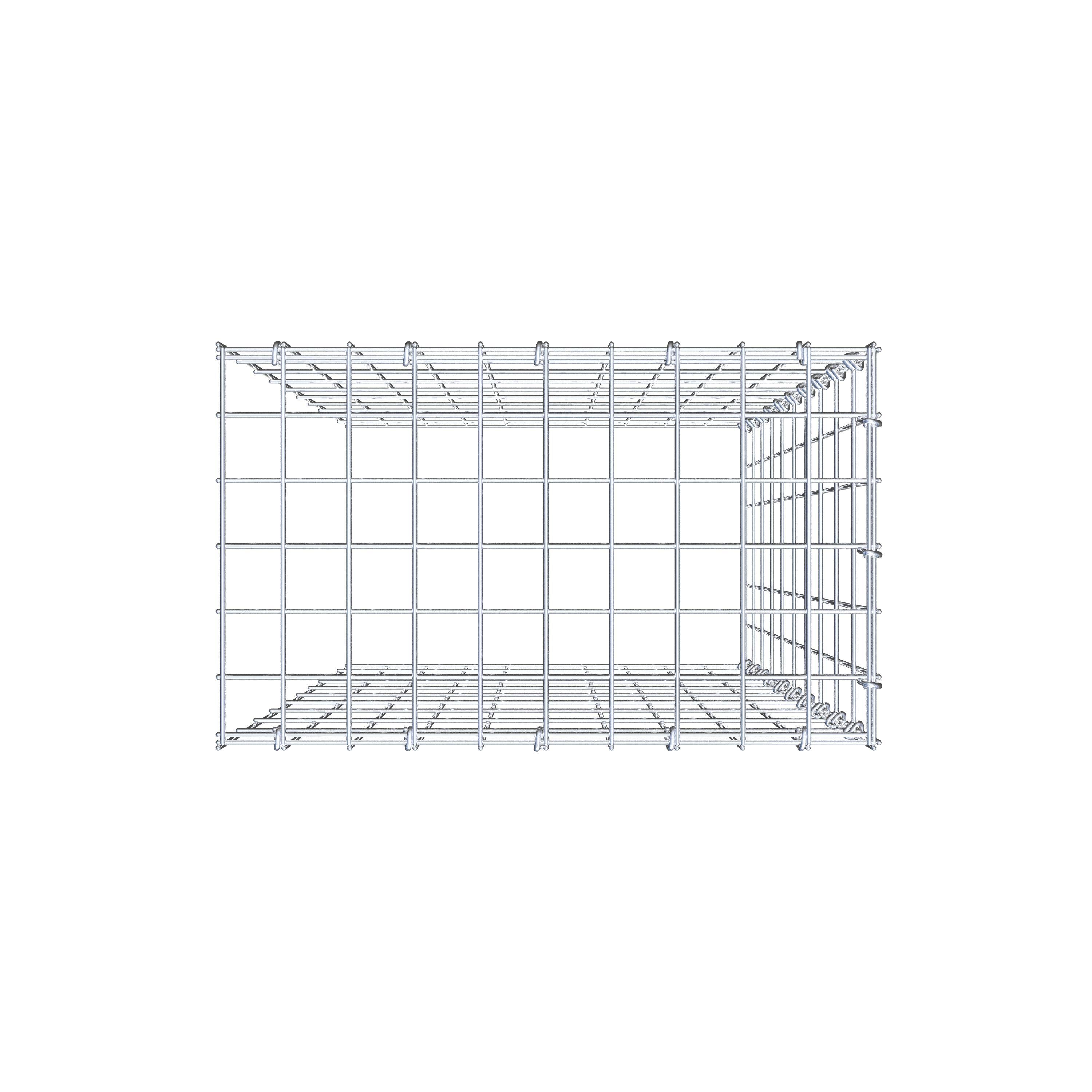 Monteret gabion type 4 100 cm x 50 cm x 30 cm (L x H x D), maskestørrelse 5 cm x 10 cm, C-ring