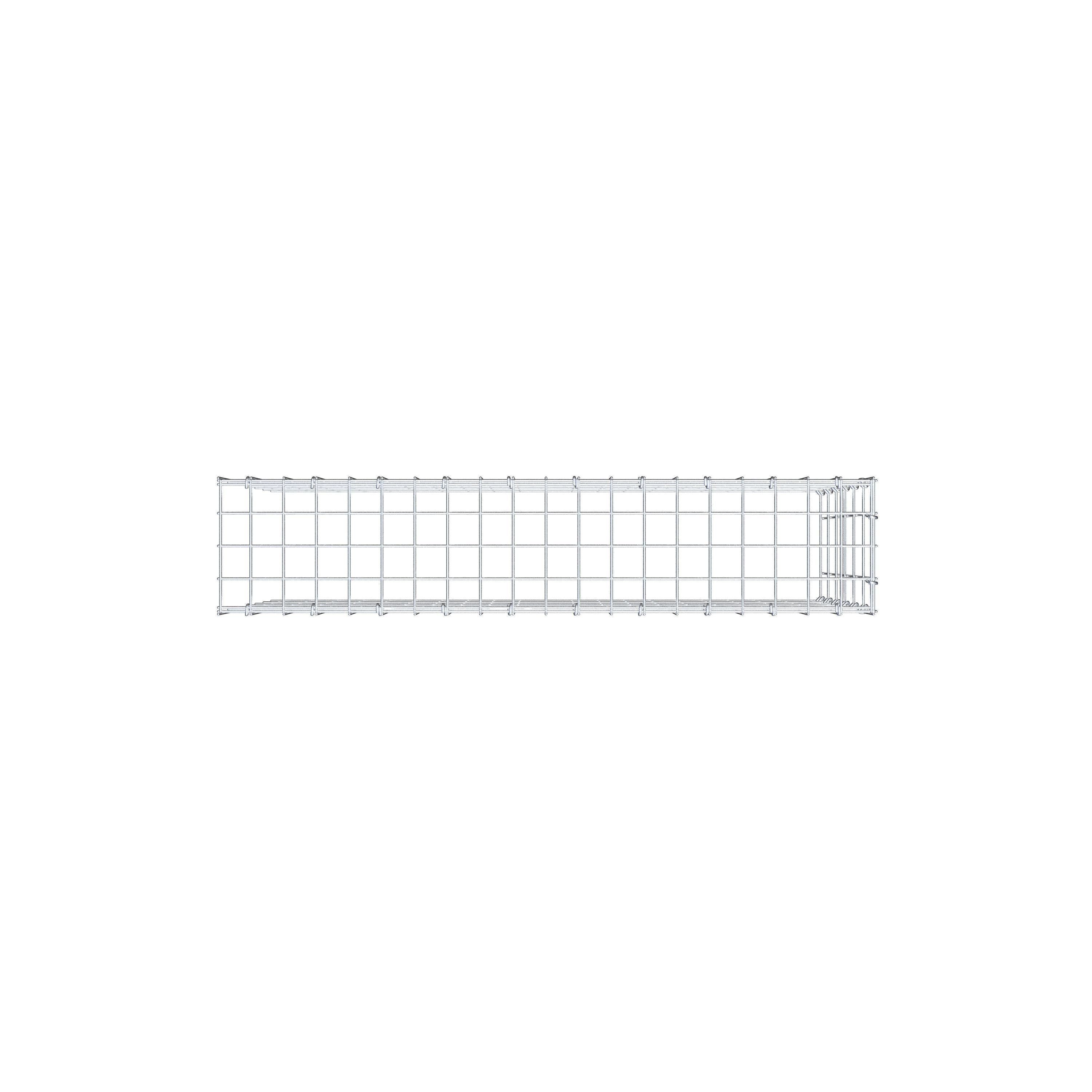 Monteret gabion type 4 100 cm x 60 cm x 20 cm (L x H x D), maskestørrelse 5 cm x 10 cm, C-ring