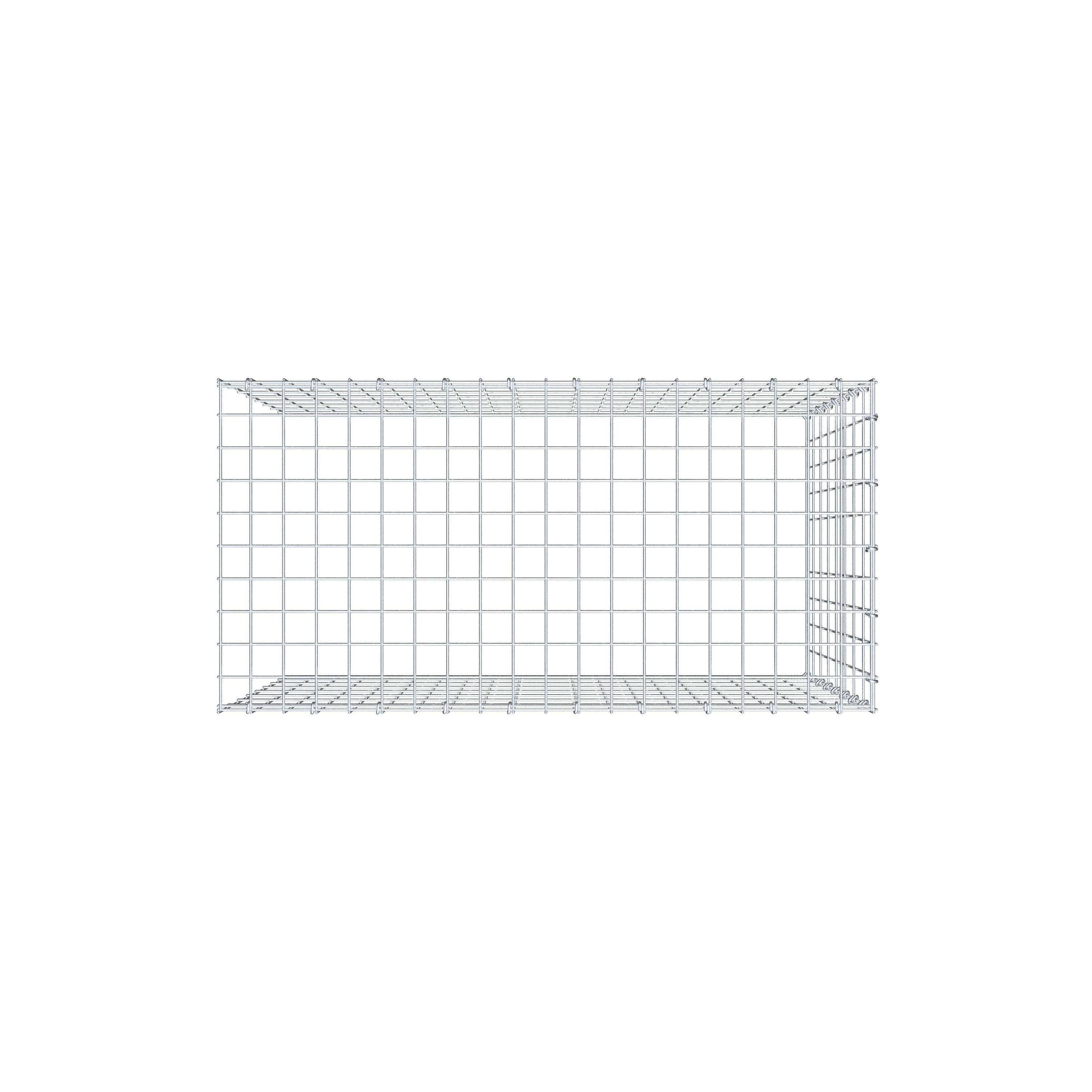 Fourche rapportée type 4 100 cm x 80 cm x 50 cm (L x H x P), mailles 5 cm x 10 cm, anneau C