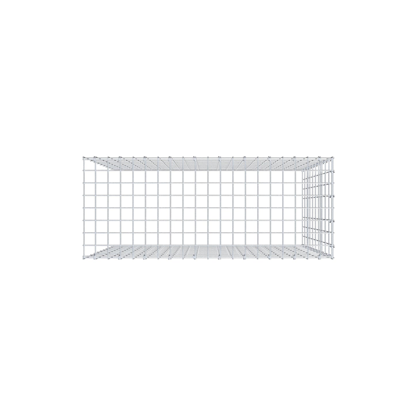 Monteret gabion type 4 100 cm x 100 cm x 40 cm (L x H x D), maskestørrelse 5 cm x 10 cm, C-ring