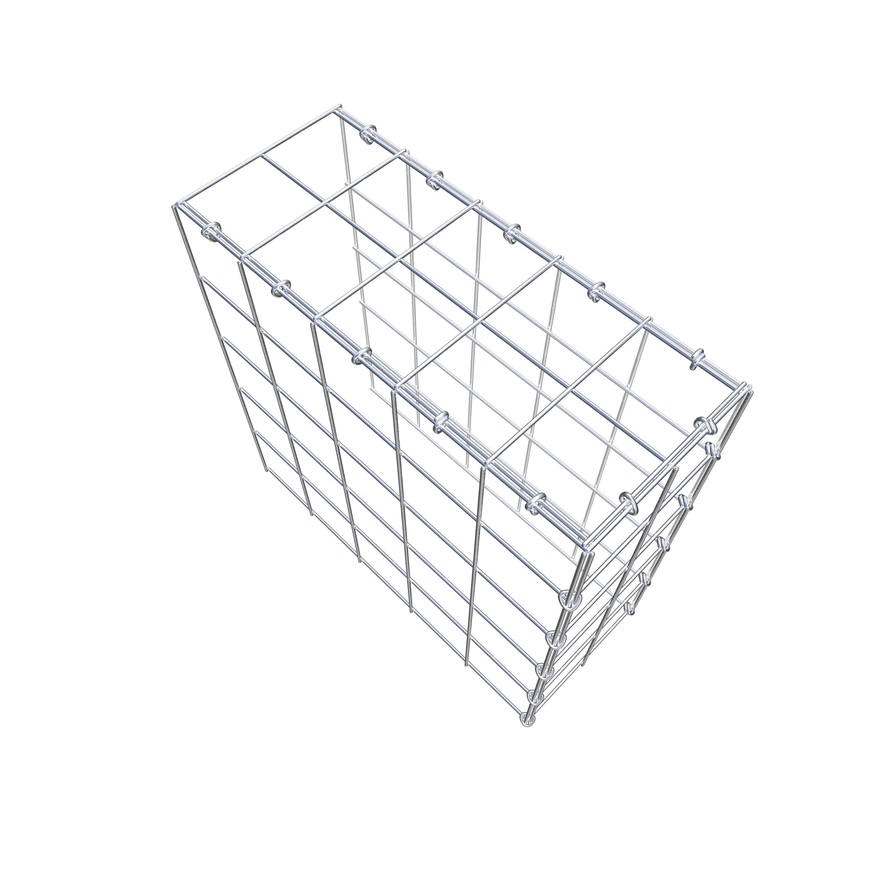 Fourche rapportée type 4 50 cm x 50 cm x 20 cm (L x H x P), maille 10 cm x 10 cm, anneau en C