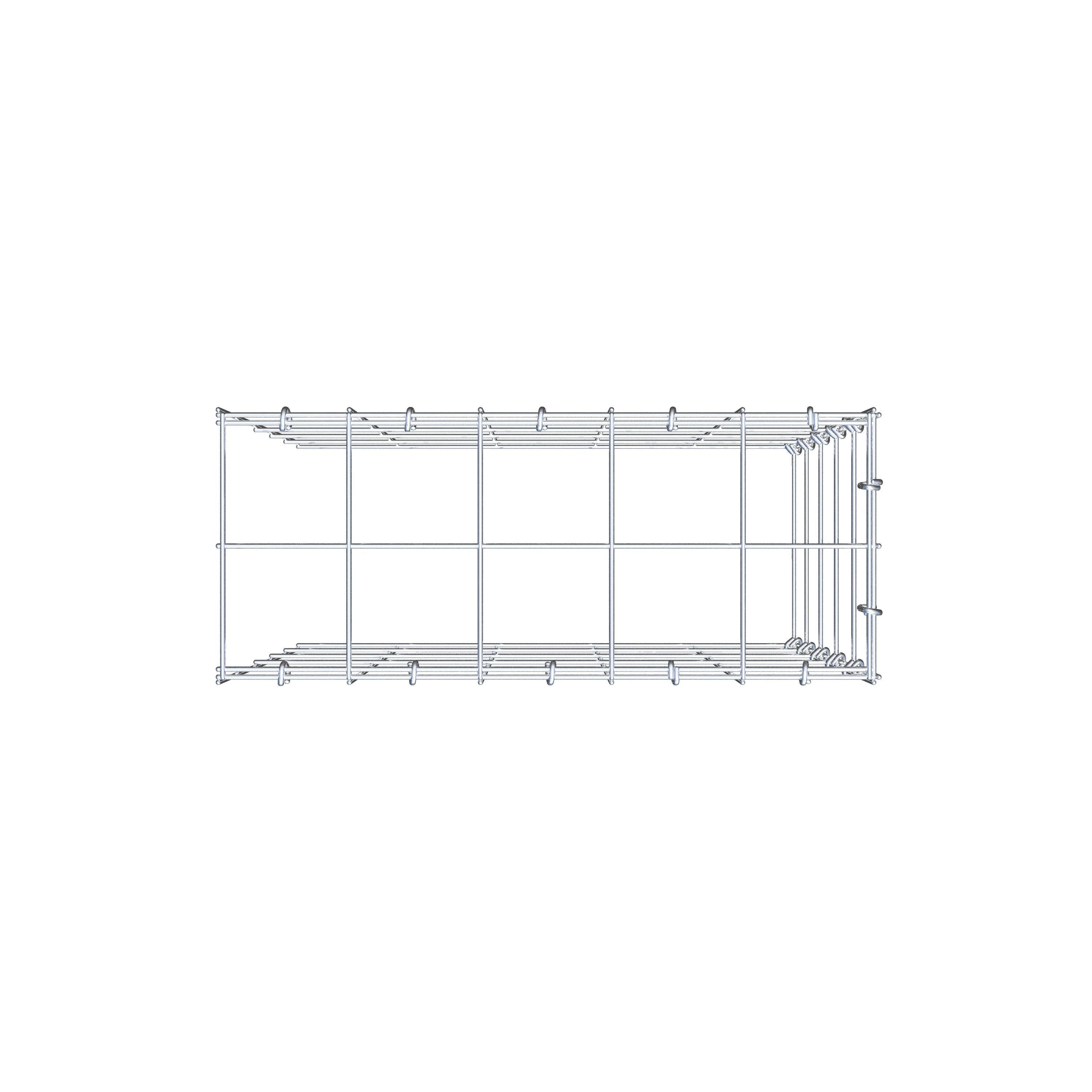 Fourche rapportée type 4 50 cm x 50 cm x 20 cm (L x H x P), maille 10 cm x 10 cm, anneau en C