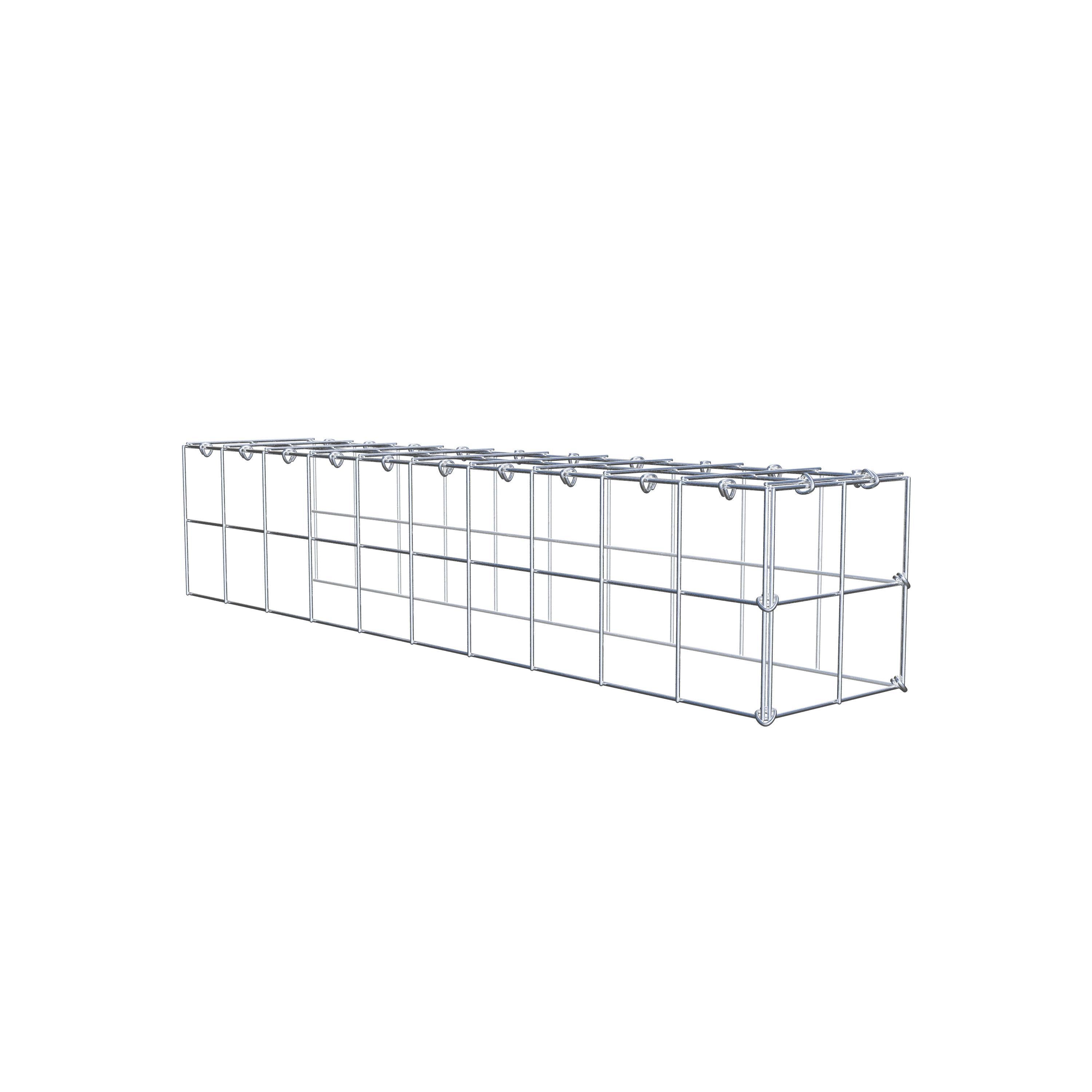 Monteret gabion type 4 100 cm x 20 cm x 20 cm (L x H x D), maskestørrelse 10 cm x 10 cm, C-ring