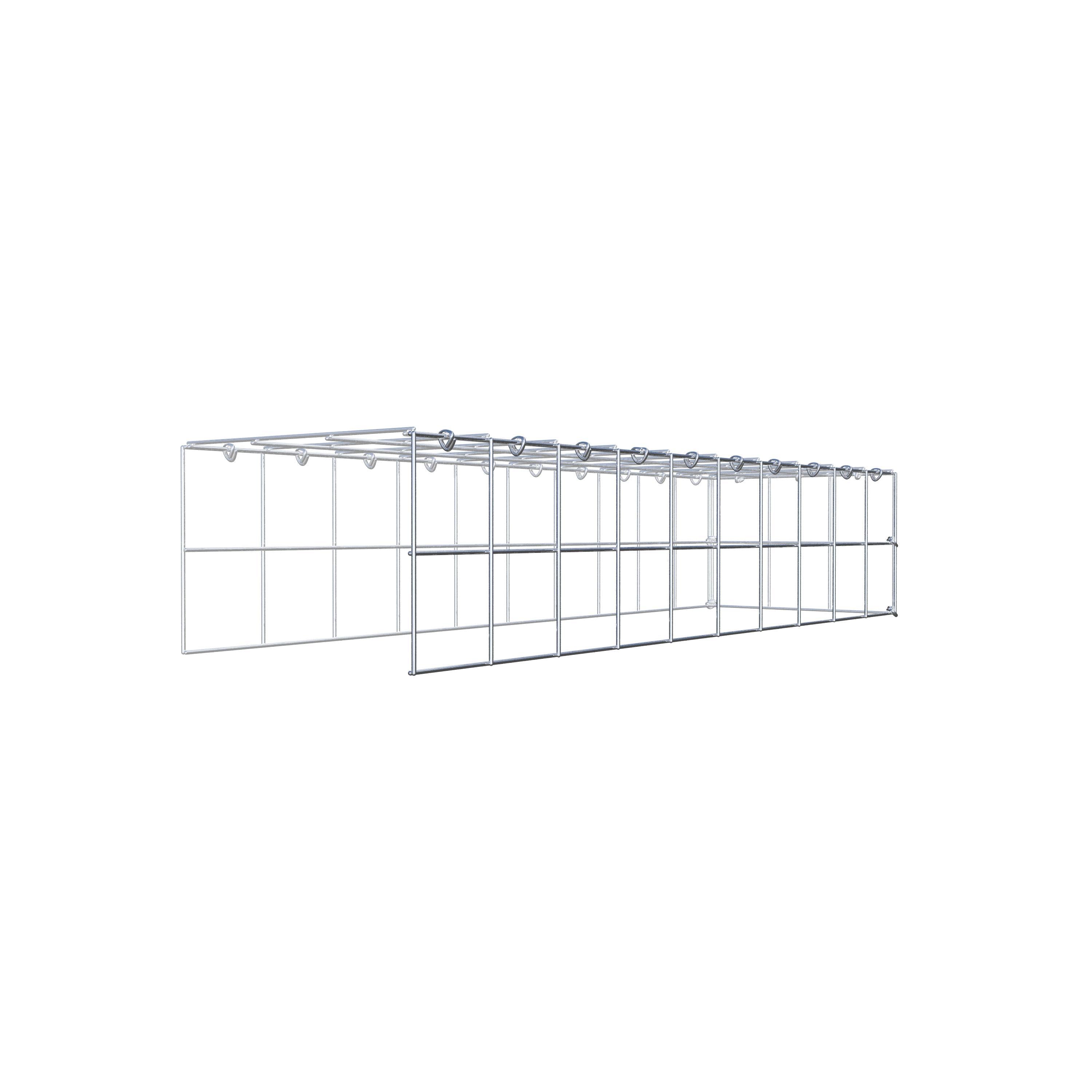 Monteret gabion type 4 100 cm x 20 cm x 30 cm (L x H x D), maskestørrelse 10 cm x 10 cm, C-ring
