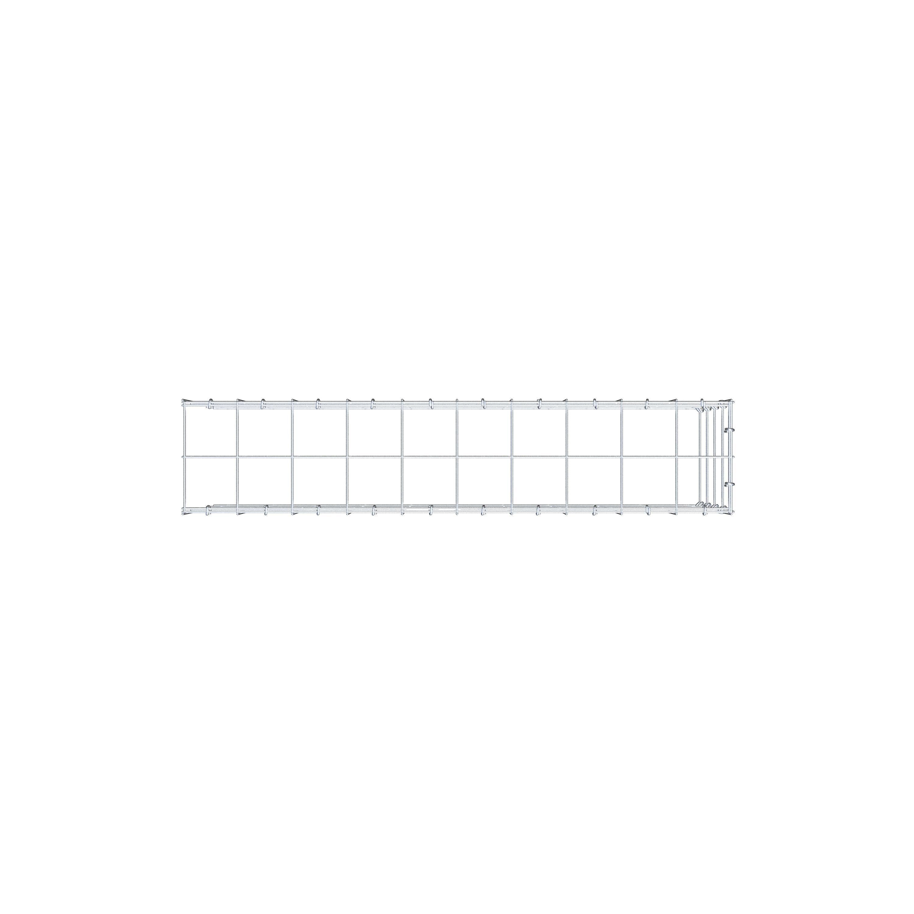 Fourche rapportée type 4 100 cm x 40 cm x 20 cm (L x H x P), mailles 10 cm x 10 cm, anneau C