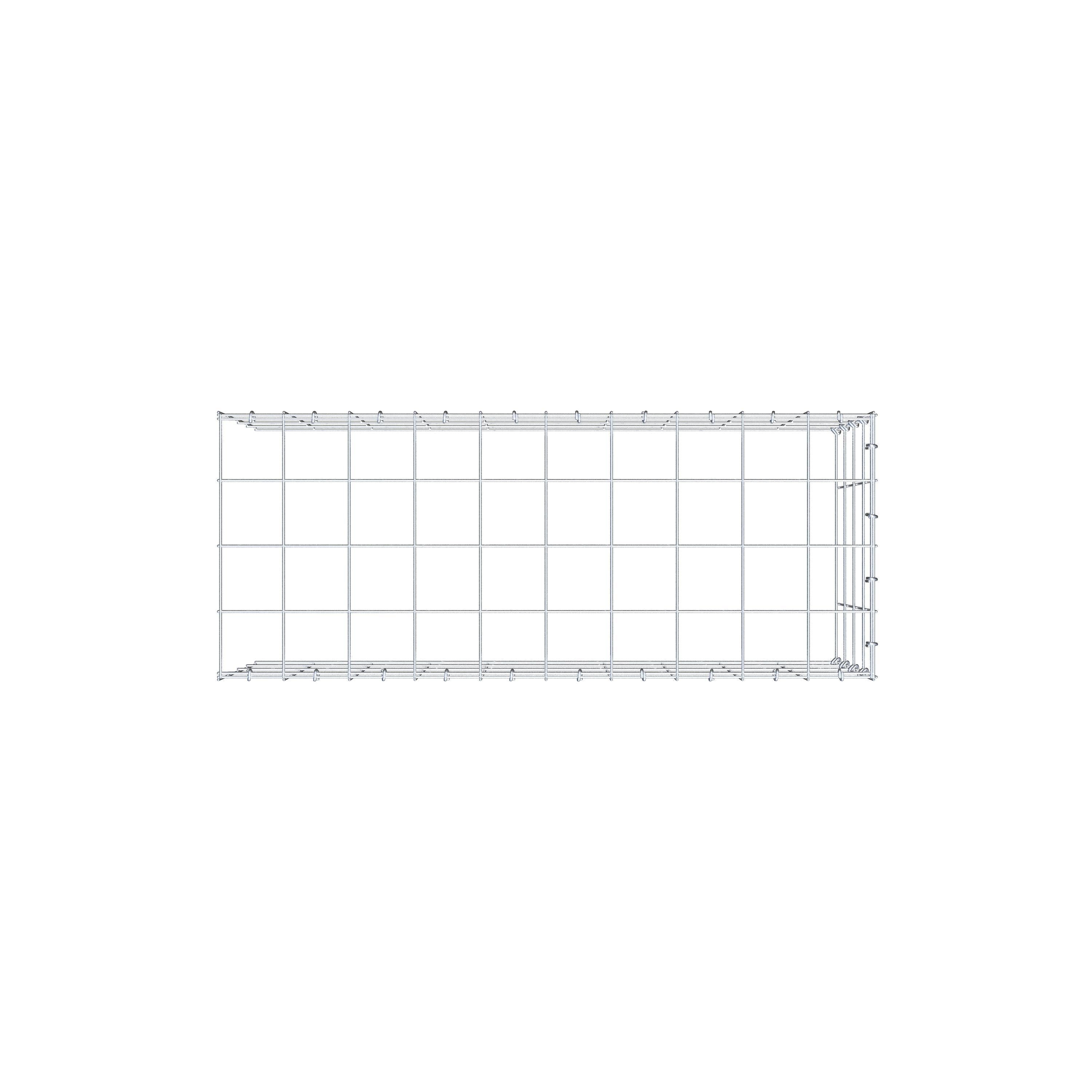 Fourche rapportée type 4 100 cm x 40 cm x 40 cm (L x H x P), mailles 10 cm x 10 cm, anneau en C