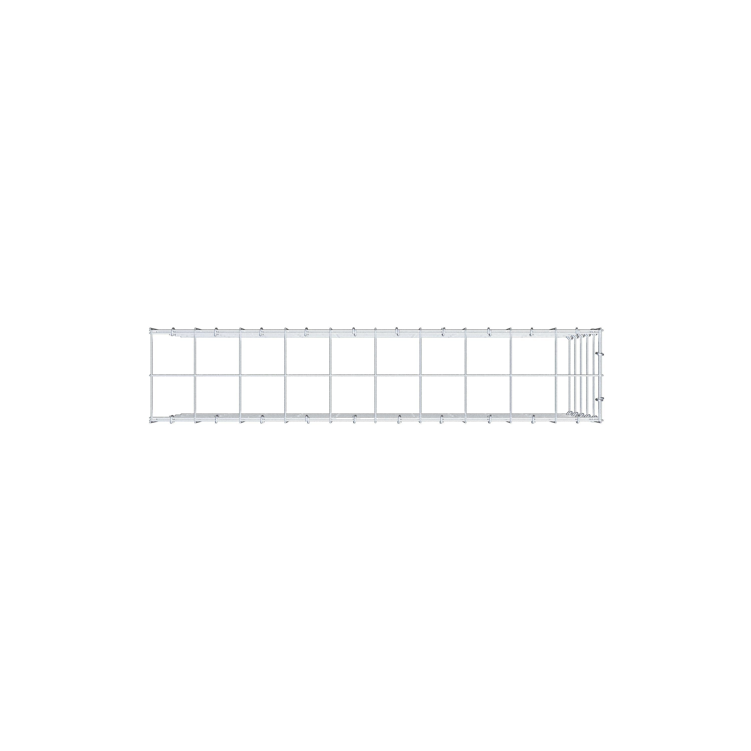Gavión complementario de tipo 4 100 cm x 50 cm x 20 cm (L x A x P), malla 10 cm x 10 cm, anillo en C