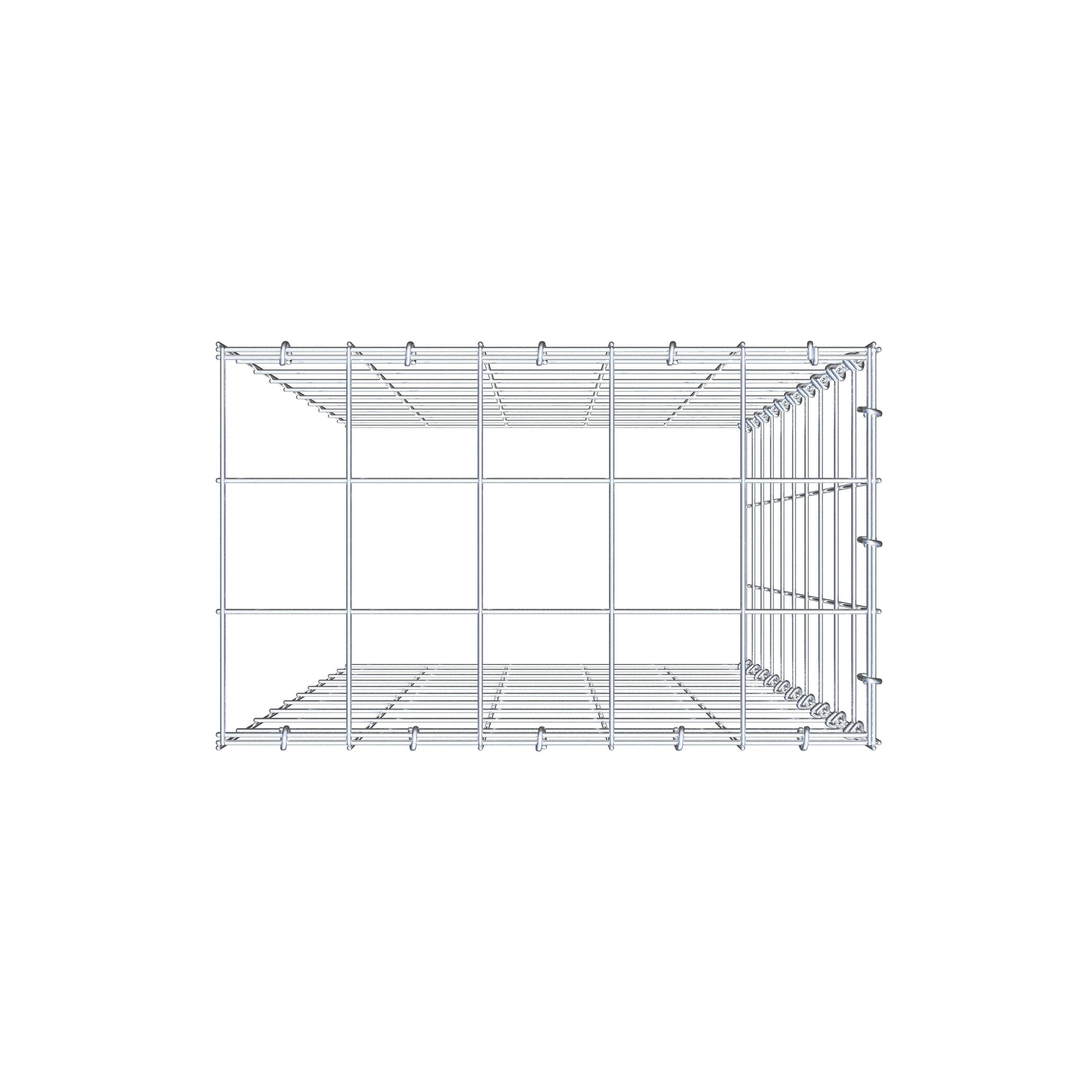 Monteret gabion type 4 100 cm x 50 cm x 30 cm (L x H x D), maskestørrelse 10 cm x 10 cm, C-ring
