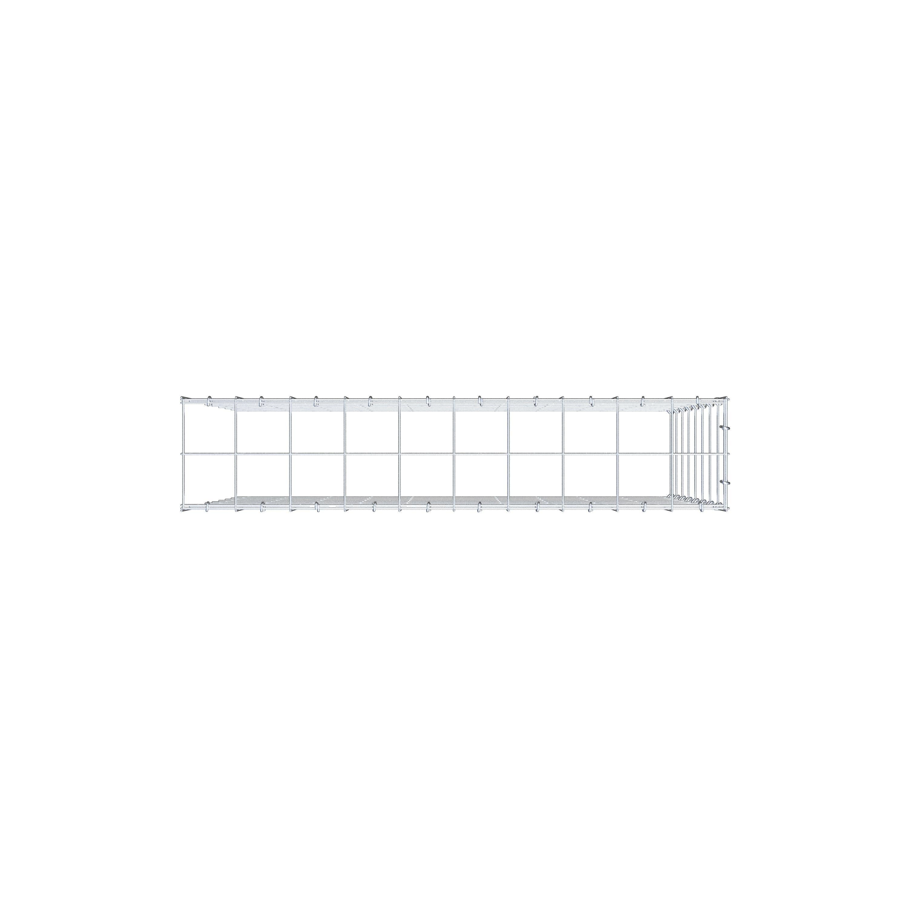 Add-on schanskorf type 4 100 cm x 80 cm x 20 cm (L x H x D), maaswijdte 10 cm x 10 cm, C-ring