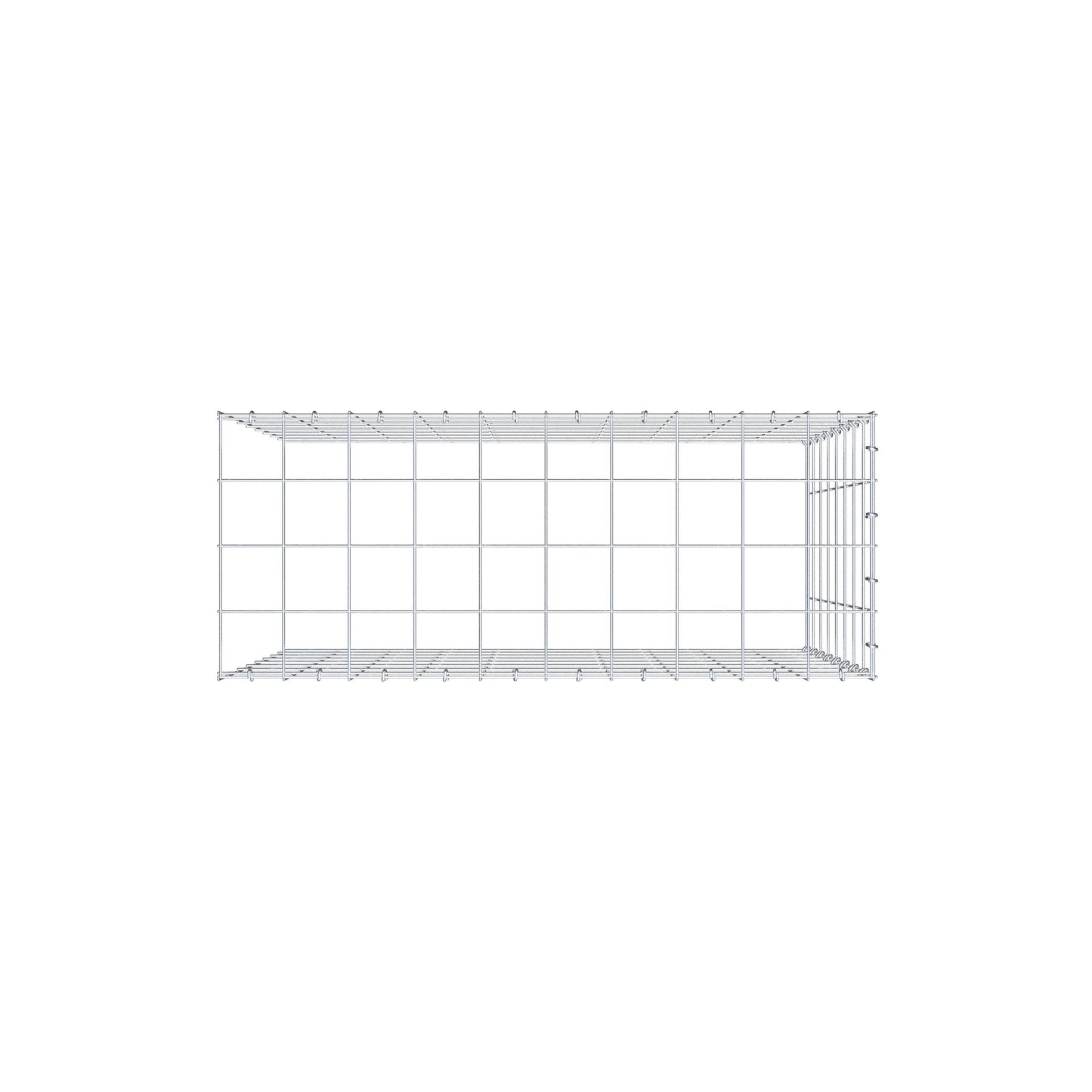 Mounted gabion type 4 100 cm x 80 cm x 40 cm (L x H x D), mesh size 10 cm x 10 cm, C-ring