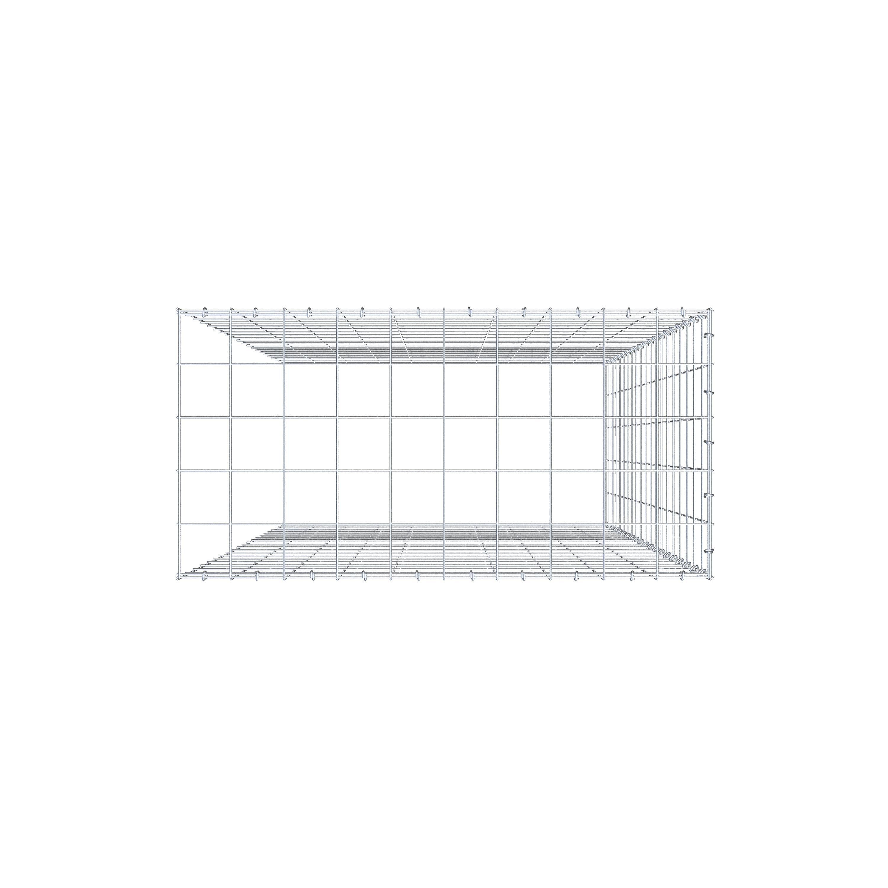 Fourche rapportée type 4 200 cm x 100 cm x 50 cm (L x H x P), mailles 10 cm x 10 cm, anneau en C
