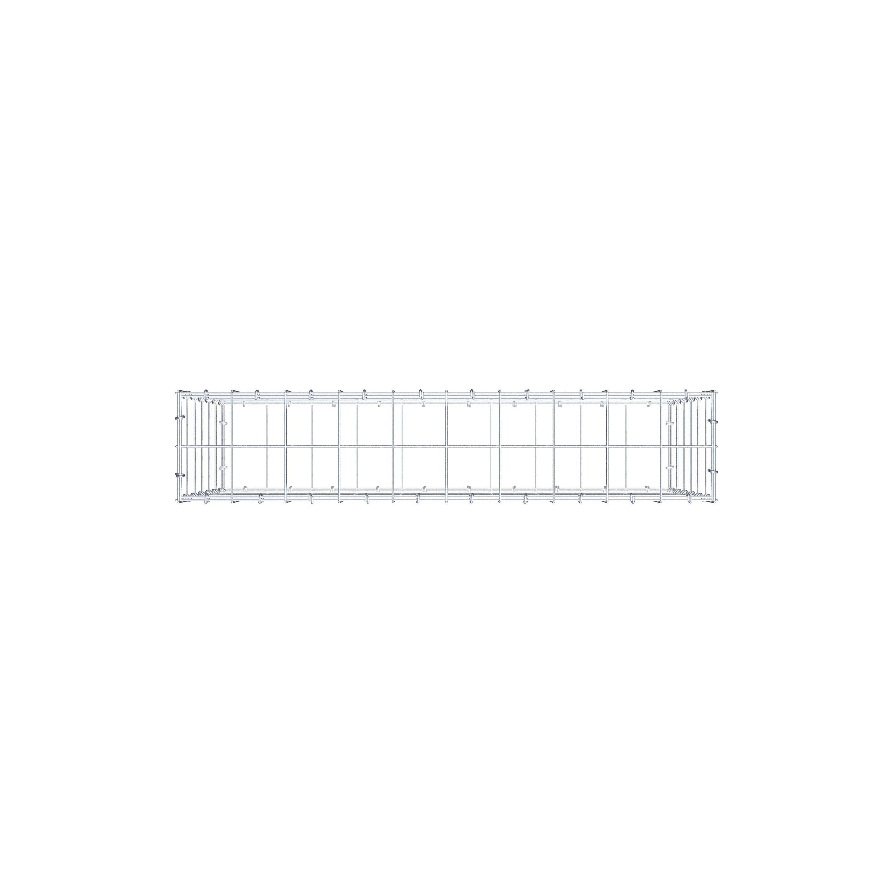 Gabion 100 cm x 60 cm x 20 cm (L x H x P), mailles 10 cm x 10 cm, anneau en C