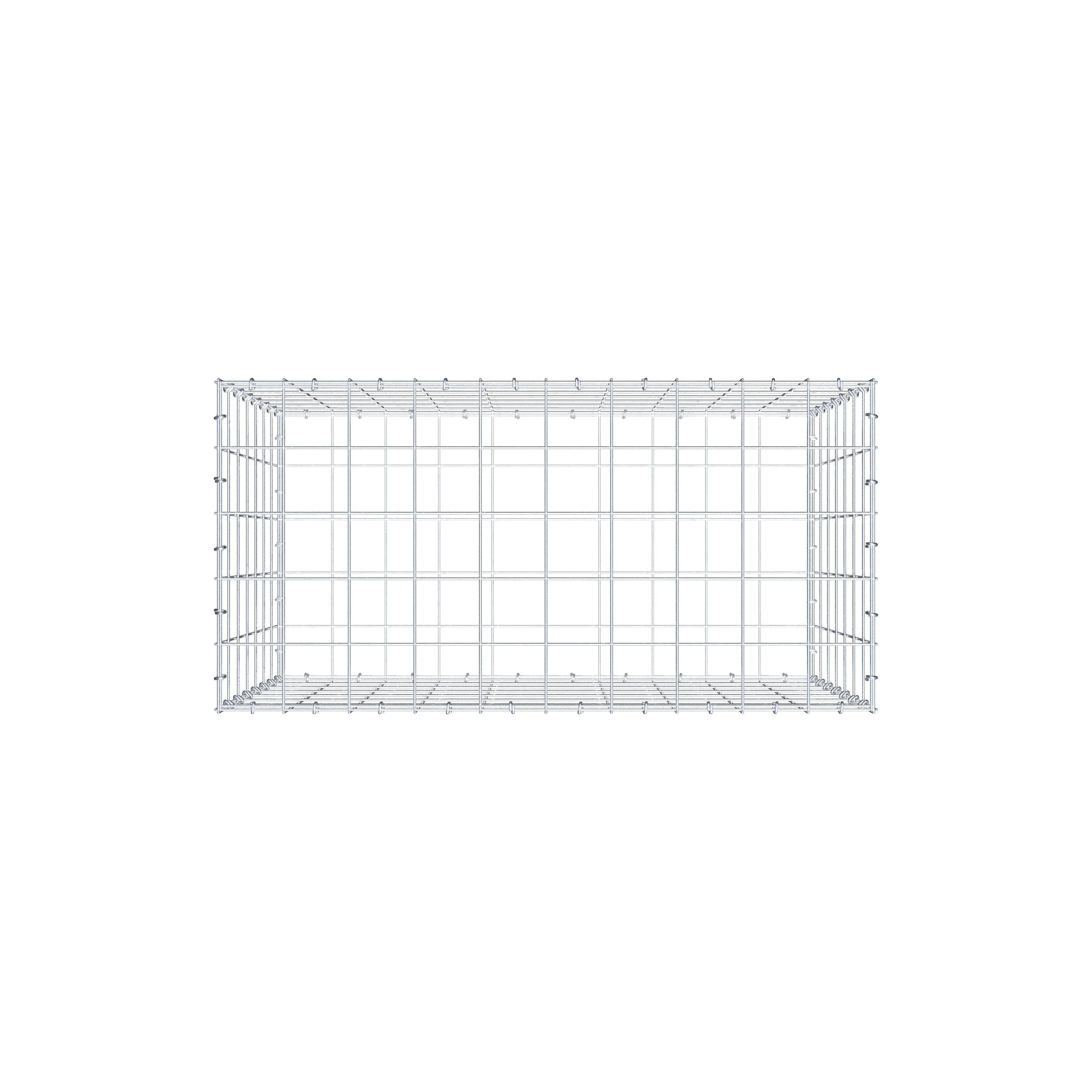Gabion 100 cm x 70 cm x 50 cm (L x H x P), mailles 10 cm x 10 cm, anneau en C