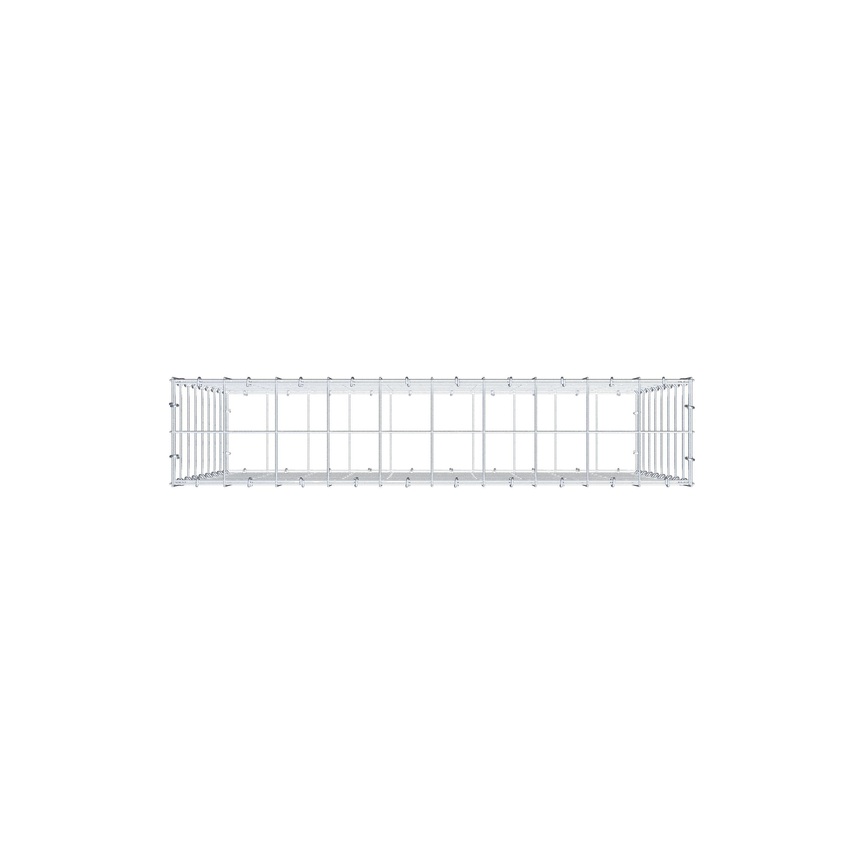 Gabione 100 cm x 80 cm x 20 cm (L x H x T), Maschenweite 10 cm x 10 cm, C-Ring