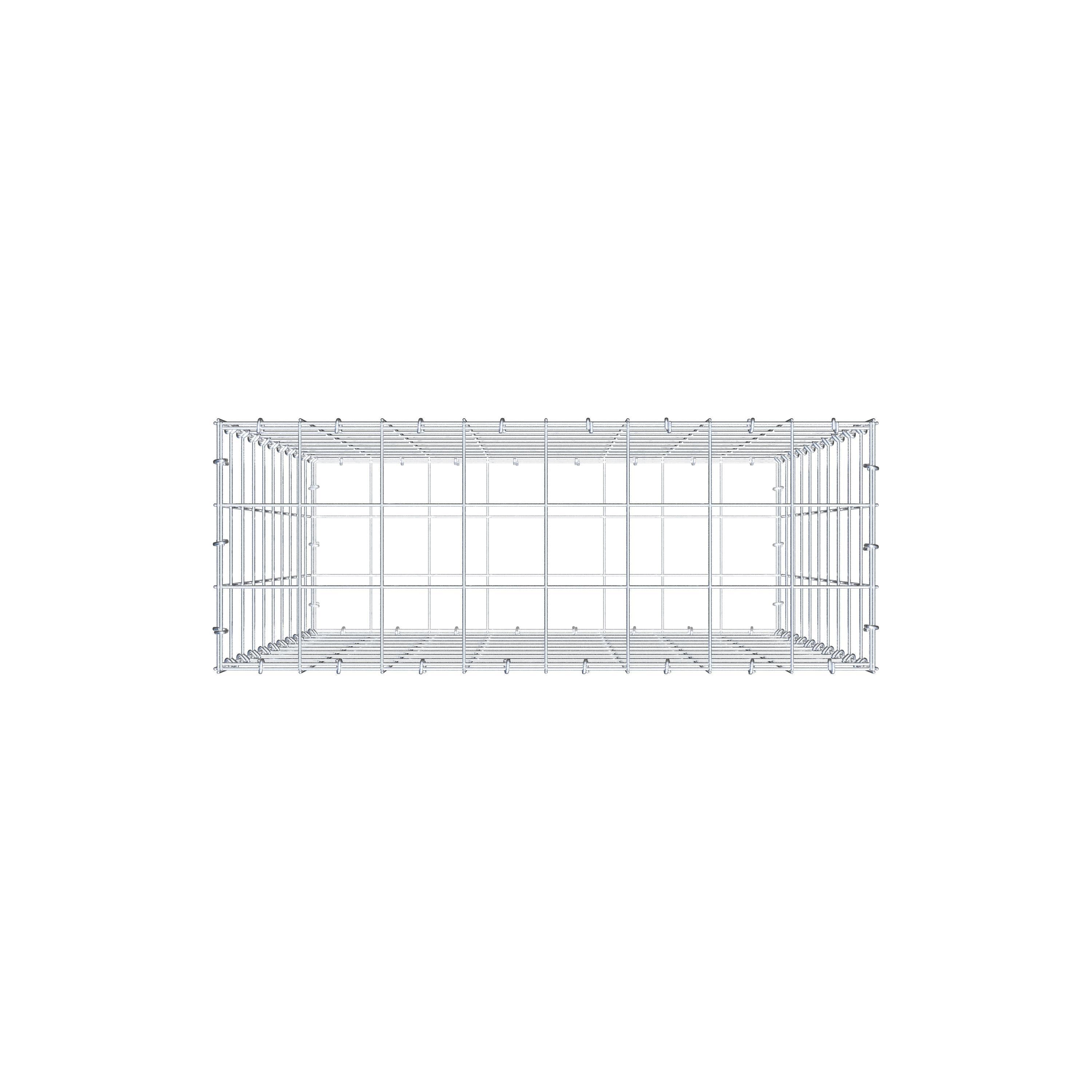 Gabion 100 cm x 80 cm x 30 cm (L x H x P), mailles 10 cm x 10 cm, anneau en C