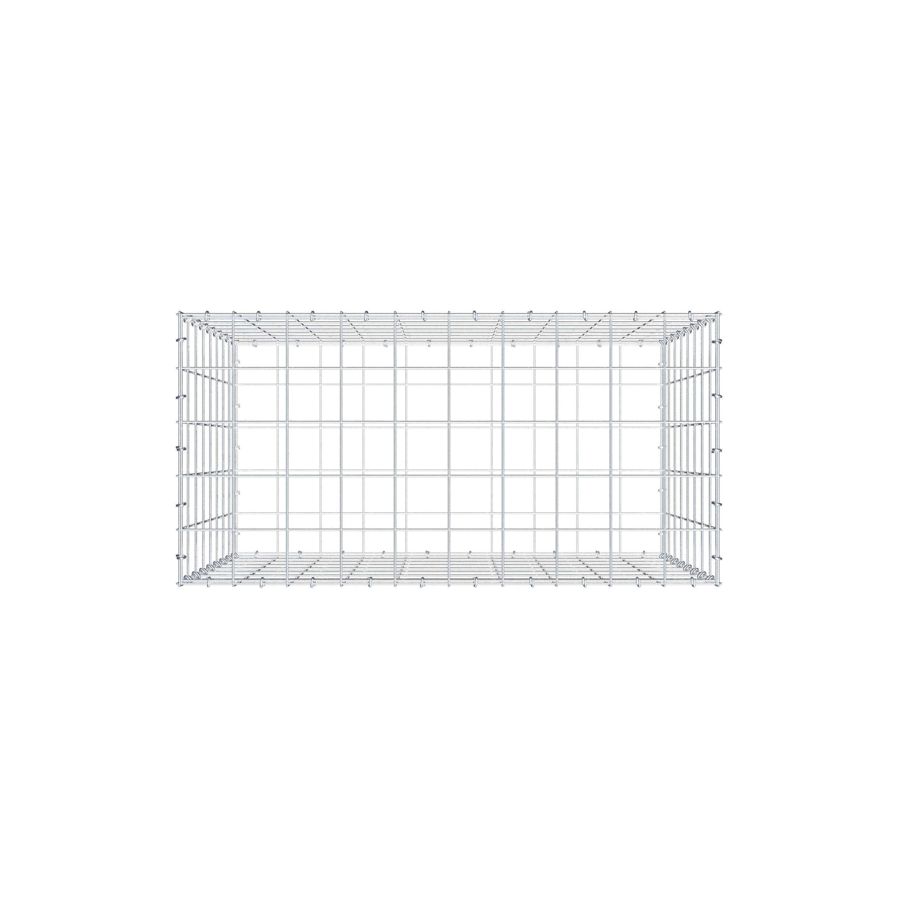 Gabion 100 cm x 80 cm x 50 cm (L x H x P), mailles 10 cm x 10 cm, anneau en C