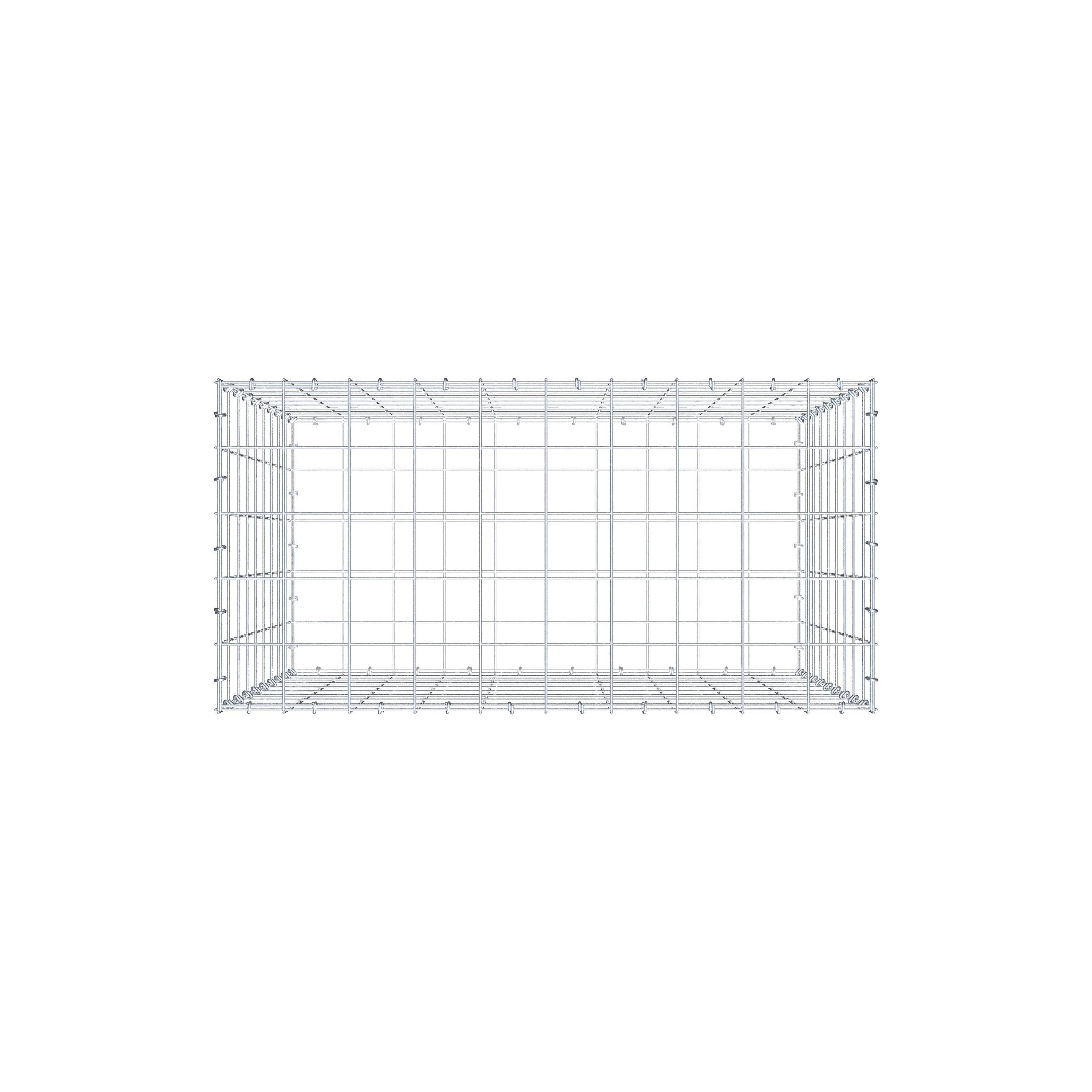 Gabion 100 cm x 90 cm x 50 cm (L x H x D), mesh size 10 cm x 10 cm, C-ring