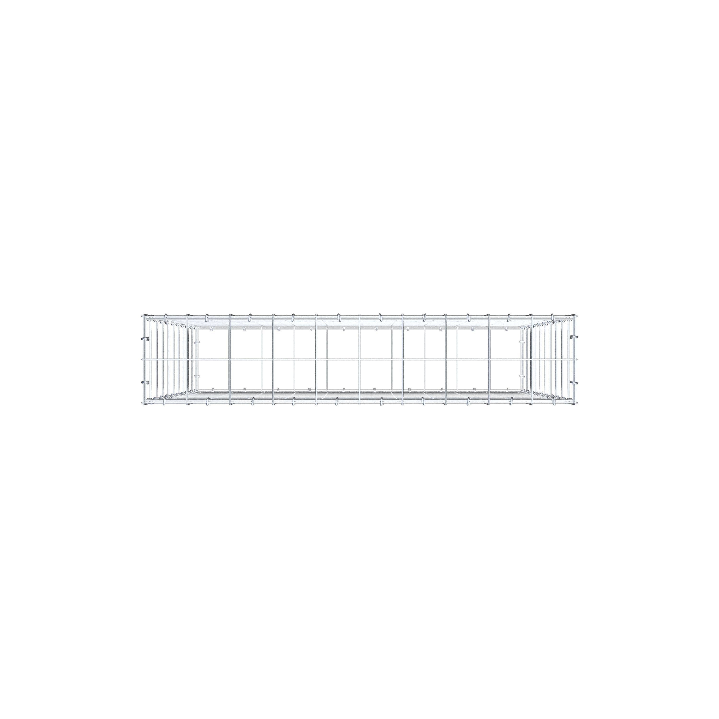 Gabion 100 cm x 100 cm x 20 cm (L x H x P), mailles 10 cm x 10 cm, anneau en C