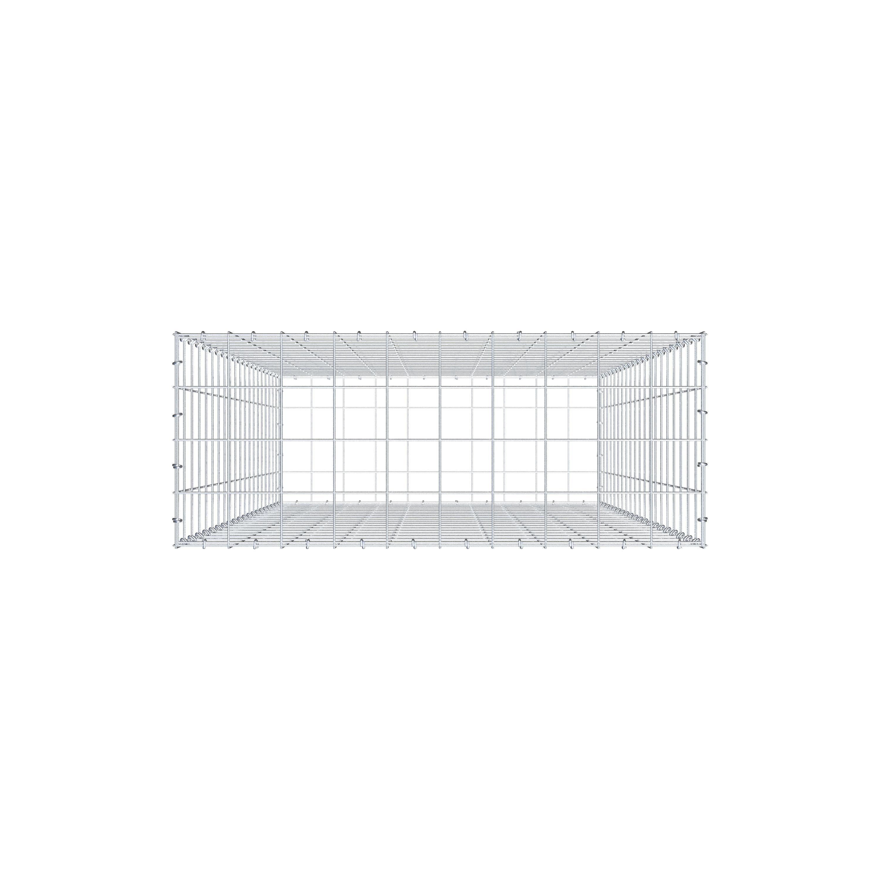 Gabion 200 cm x 100 cm x 40 cm (L x H x P), mailles 10 cm x 10 cm, anneau en C