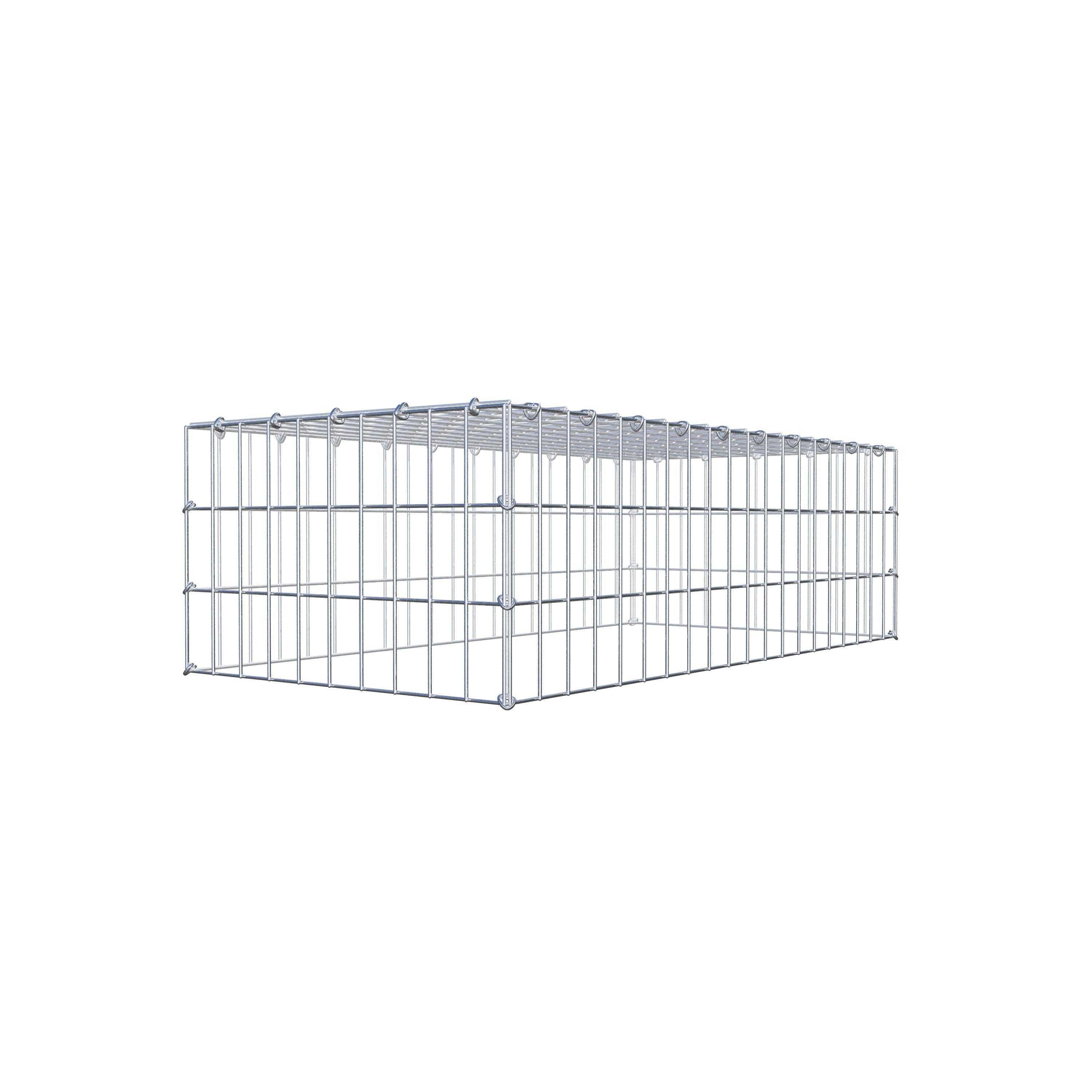 Gavión complementario de tipo 3 100 cm x 30 cm x 50 cm (largo x alto x fondo), malla 5 cm x 10 cm, anillo en C