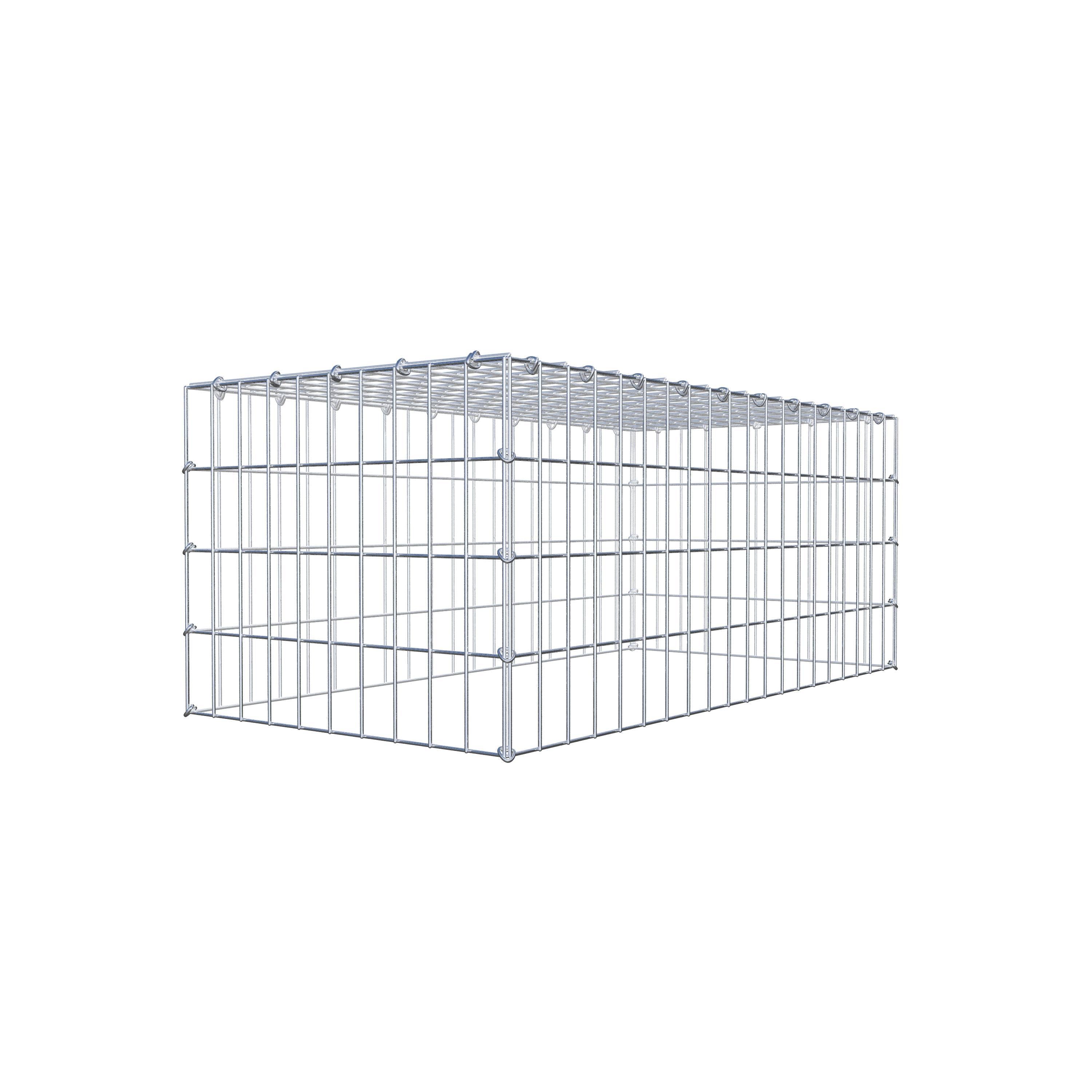 Typ 3 påbyggnadsgabion 100 cm x 40 cm x 50 cm (L x H x D), maskstorlek 5 cm x 10 cm, C-ring