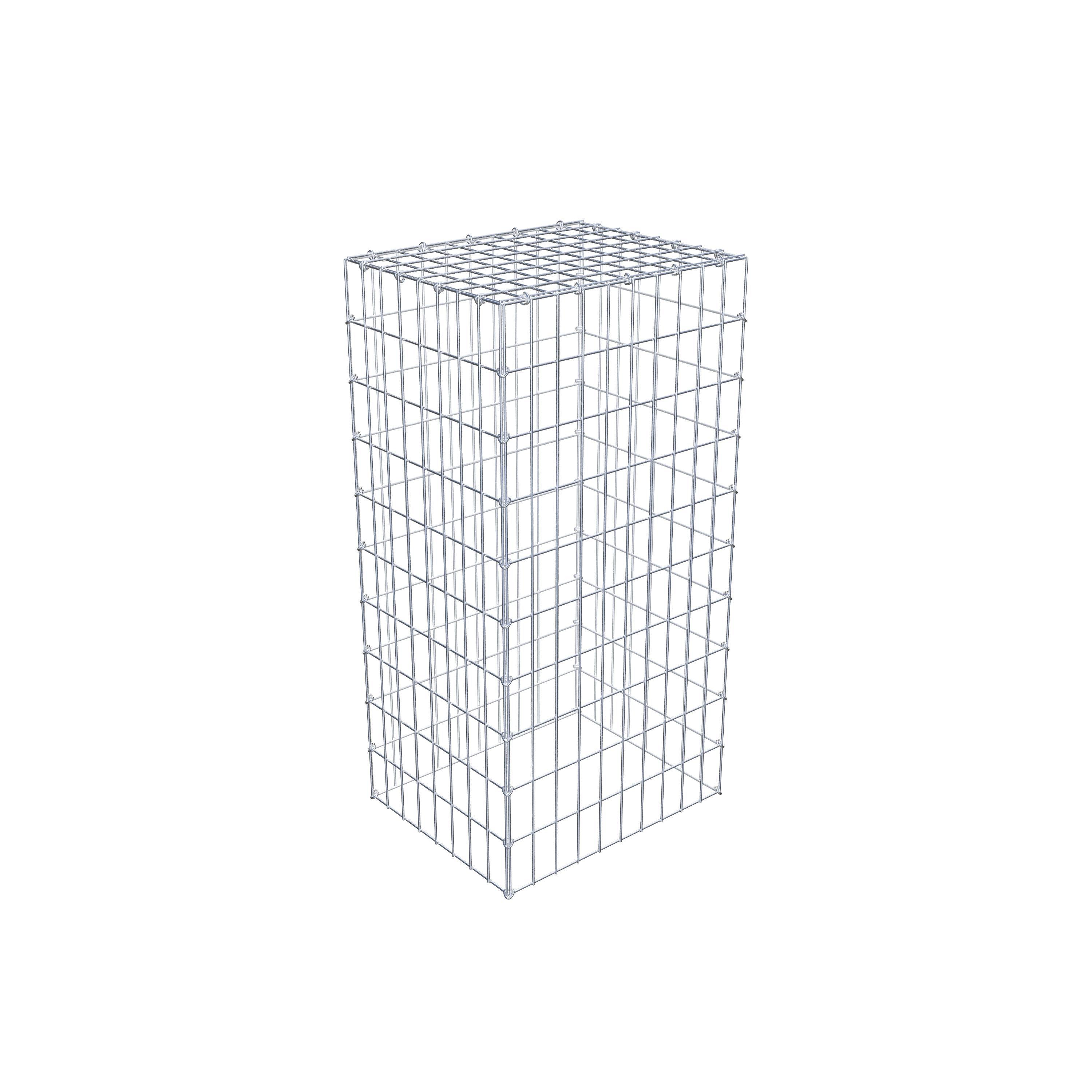 Typ 3 påbyggnadsgabion 100 cm x 40 cm x 50 cm (L x H x D), maskstorlek 5 cm x 10 cm, C-ring