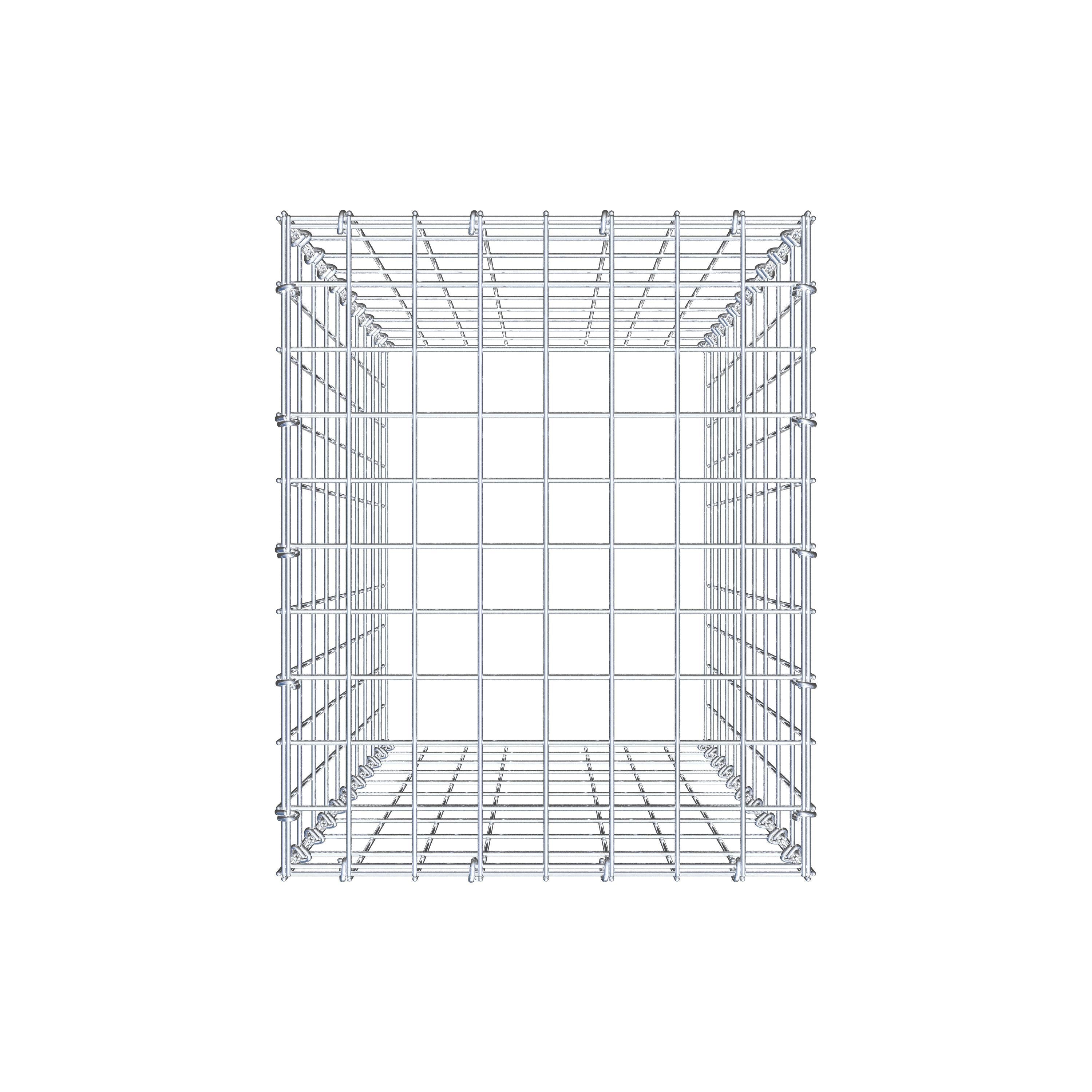 Typ 3 påbyggnadsgabion 100 cm x 40 cm x 50 cm (L x H x D), maskstorlek 5 cm x 10 cm, C-ring
