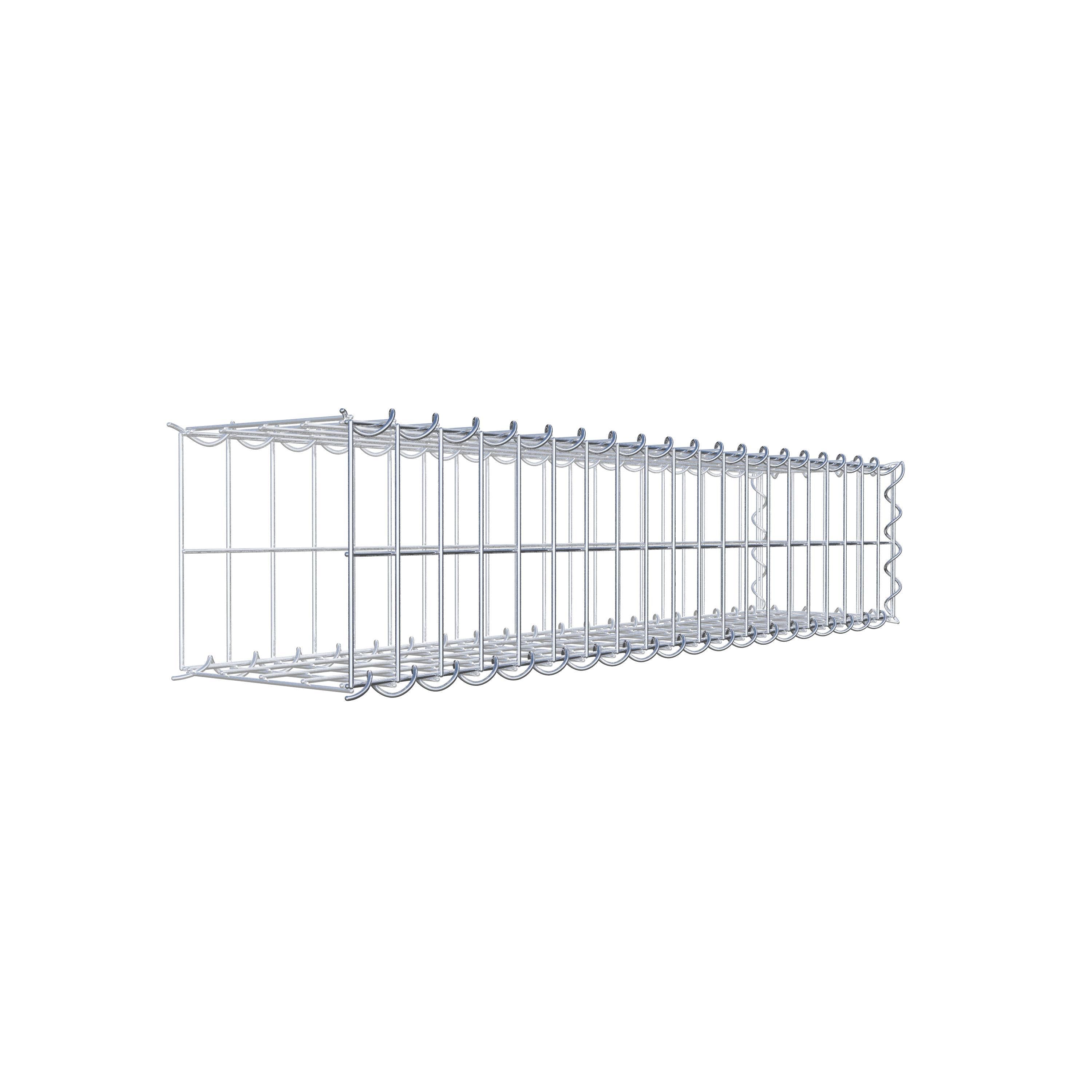 Gabion rapporté type 2 100 cm x 20 cm x 20 cm (L x H x P), mailles 5 cm x 10 cm, spirale
