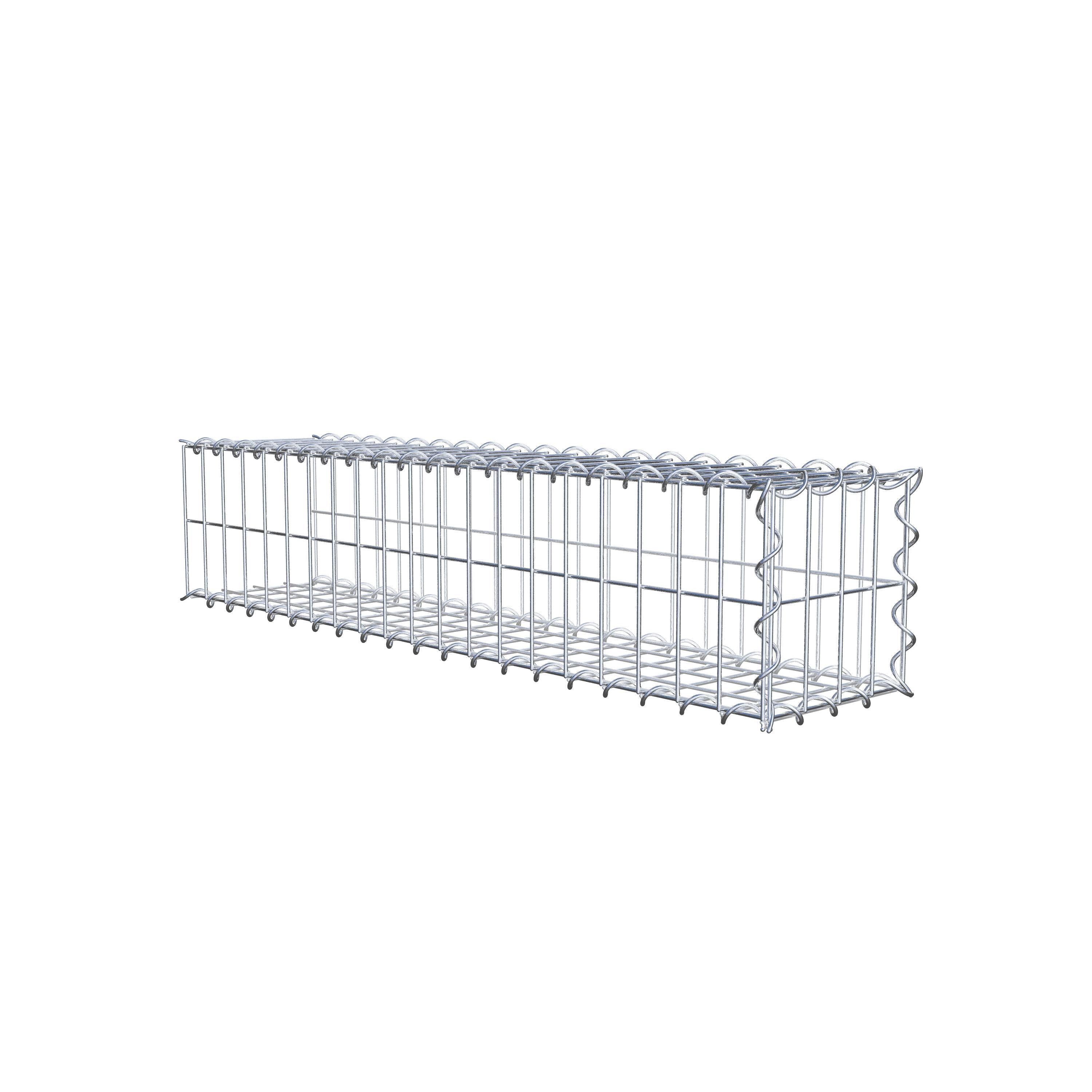 Gabion rapporté type 2 100 cm x 20 cm x 20 cm (L x H x P), mailles 5 cm x 10 cm, spirale