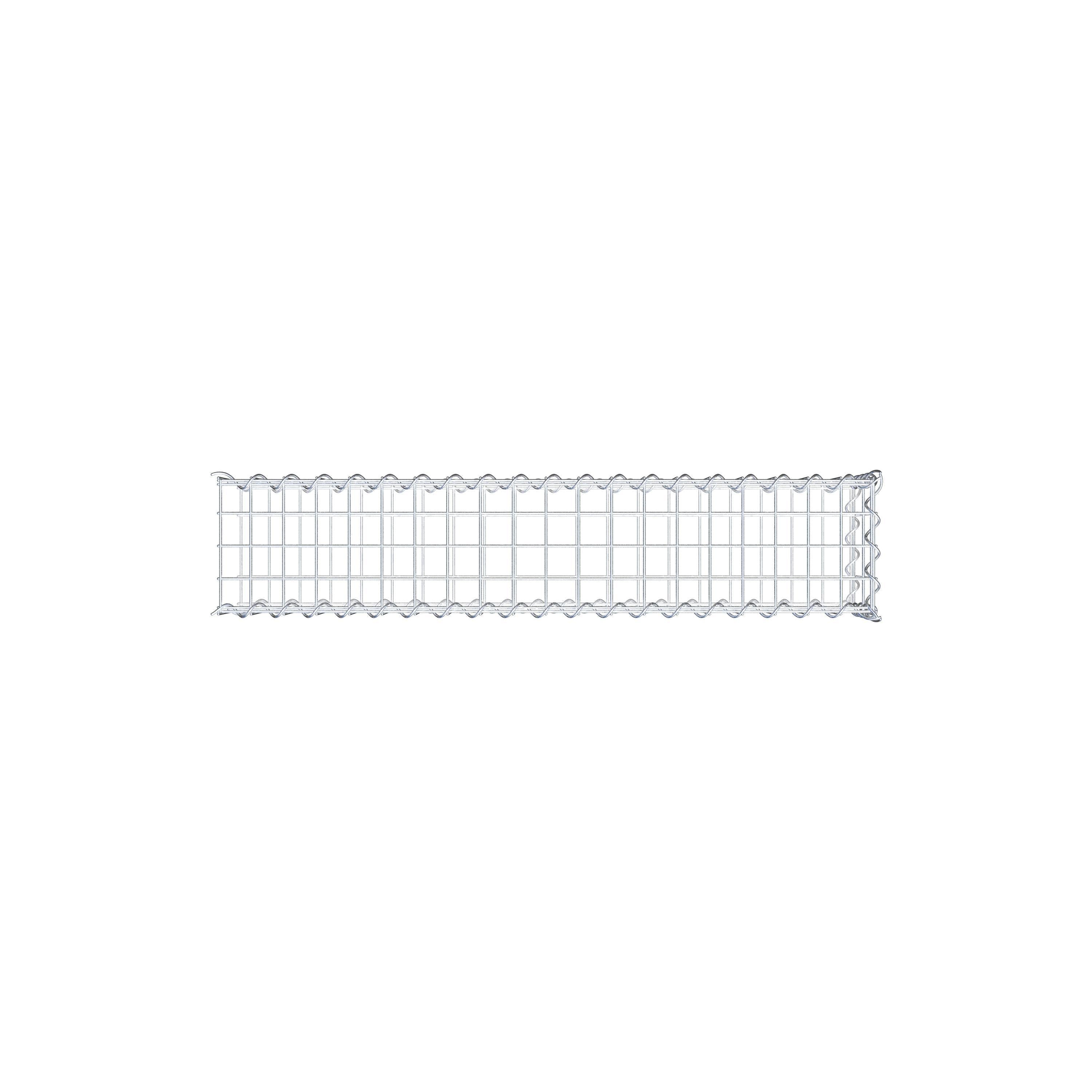 Gabion rapporté type 2 100 cm x 20 cm x 20 cm (L x H x P), mailles 5 cm x 10 cm, spirale