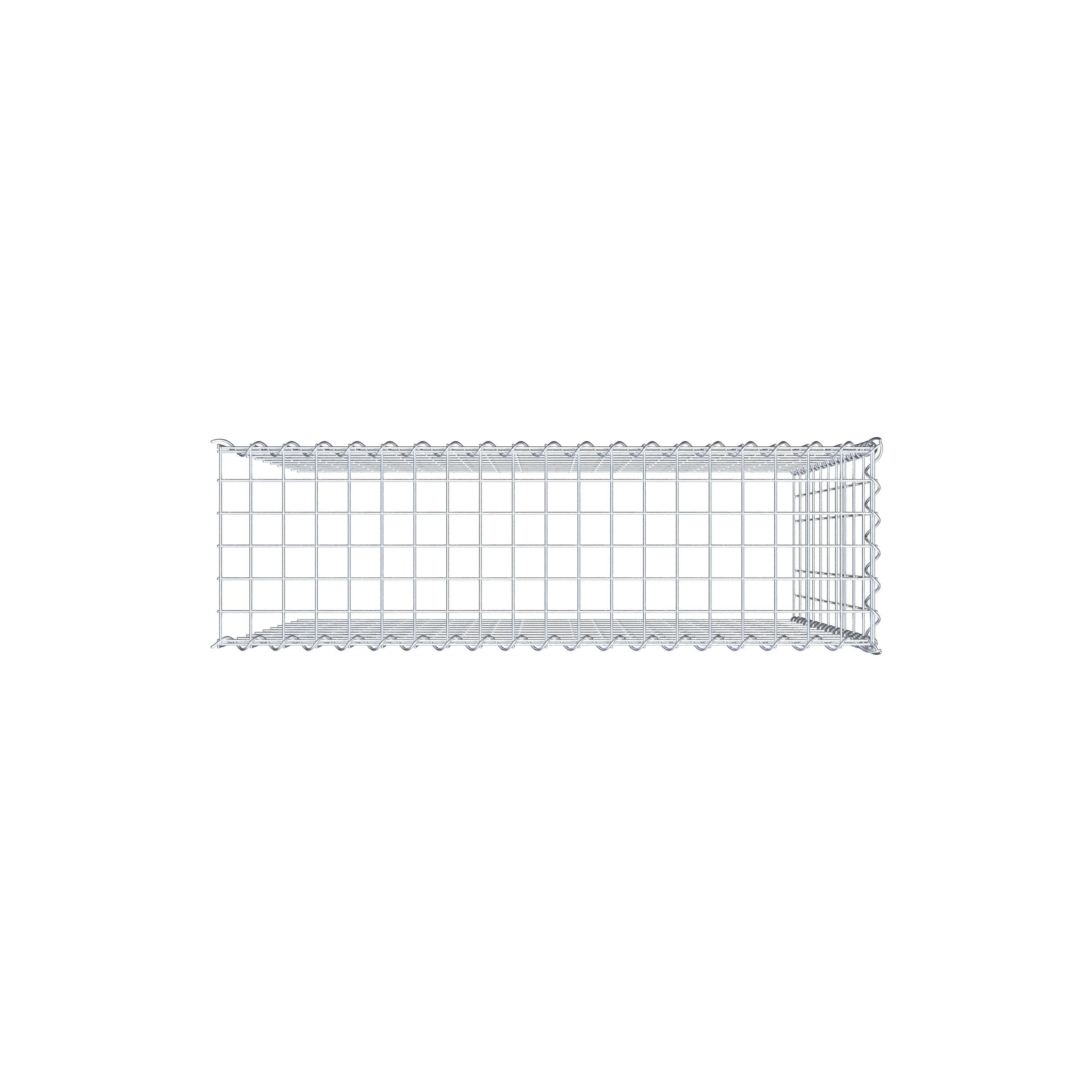 Grown-on gabion type 4 100 cm x 100 cm x 30 cm (L x H x D), mesh size 5 cm x 10 cm, spiral