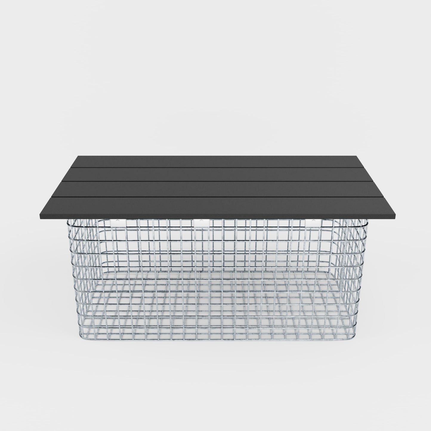 Banc de jardin 102 x 50 x 52 cm MW 5 x 5 cm galvanisé à chaud, avec revêtement recyclé en anthracite