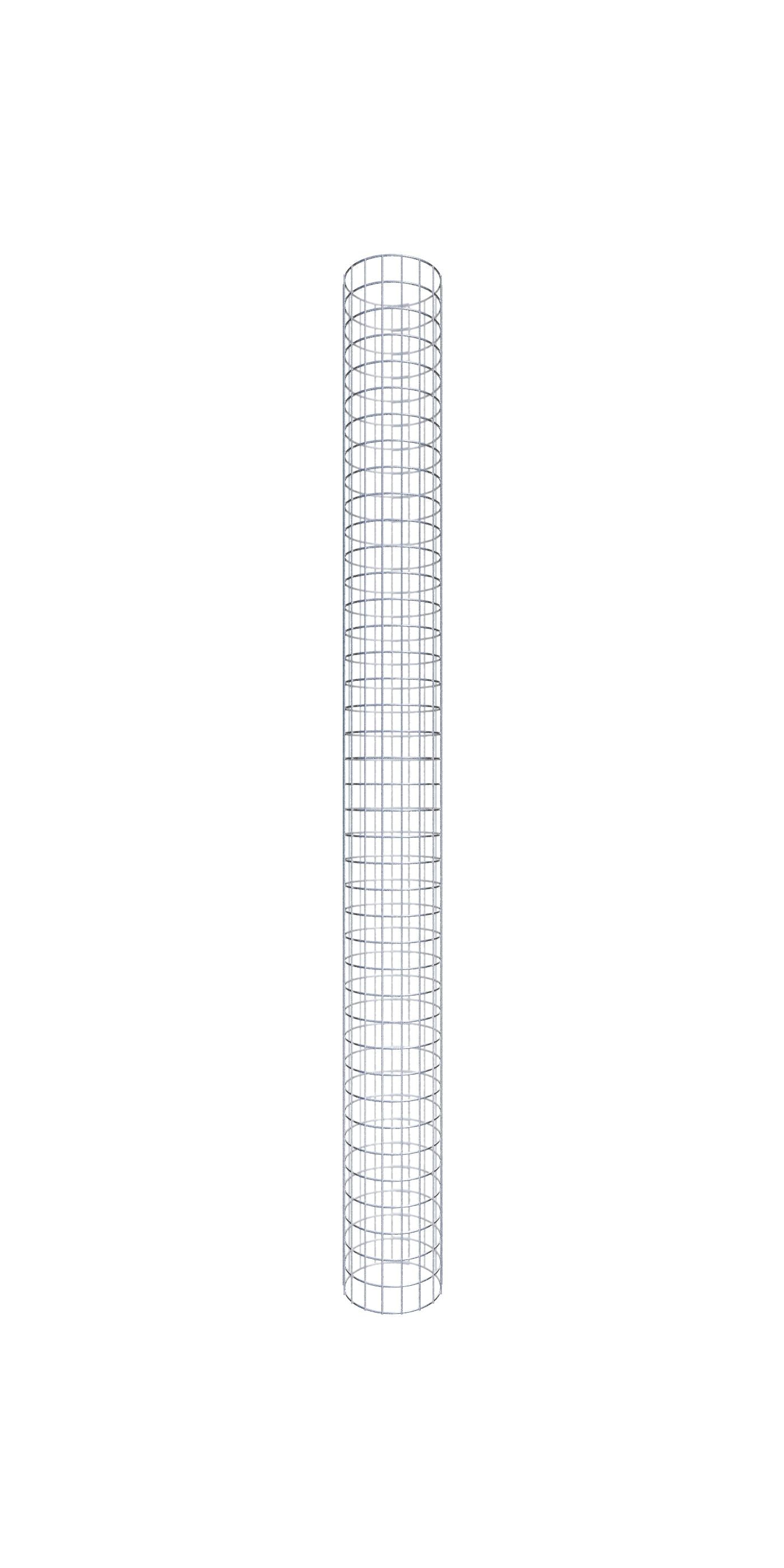 Coluna de gabião redonda, galvanizada a quente, 27 cm de diâmetro, 200 cm de altura, malha 5 cm x 10 cm