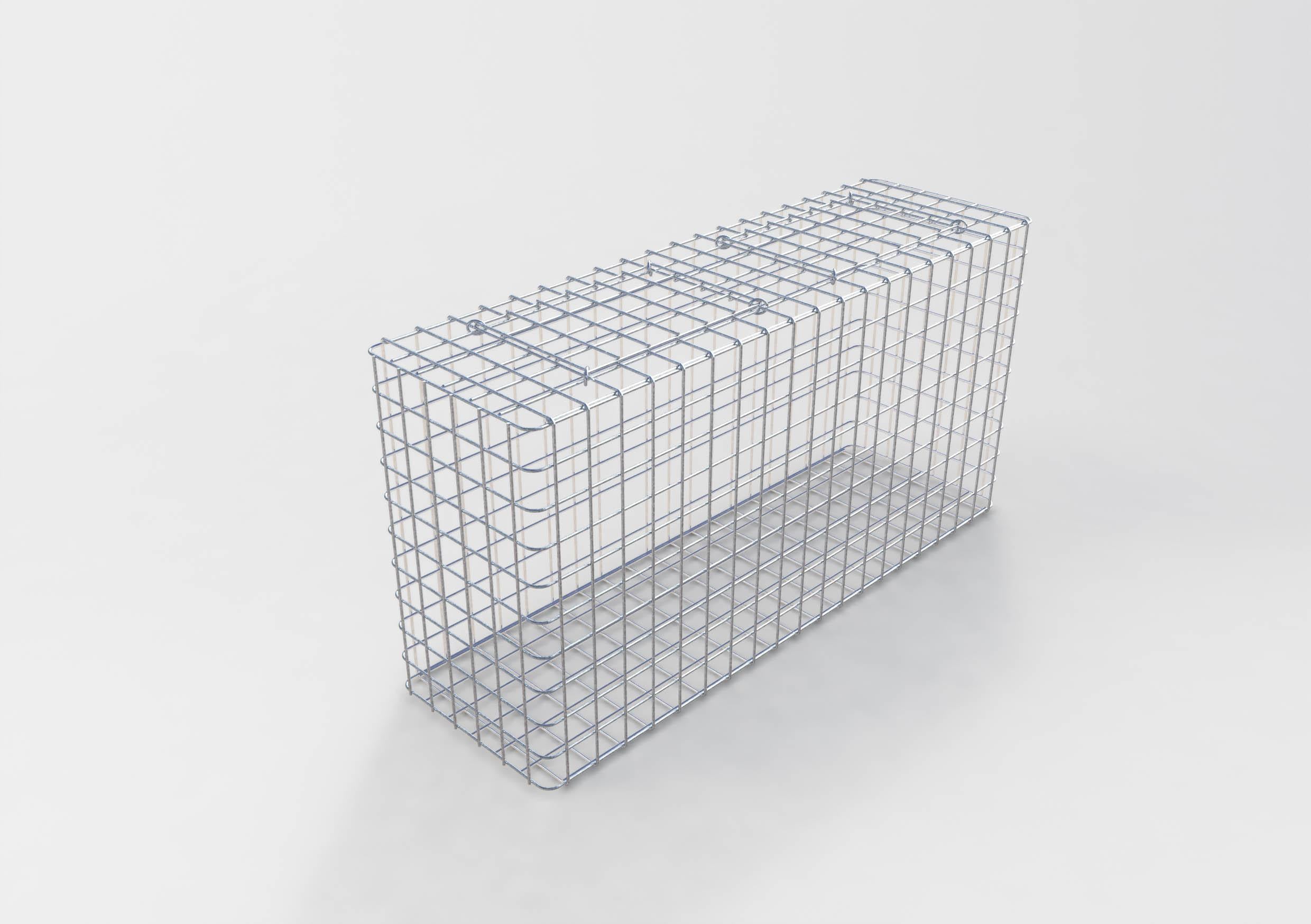 Gabion hot-dip galvanized 102 cm x 52 cm x 32 cm, mesh size 5 cm x 5 cm, fully welded