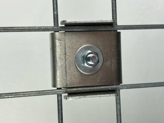 Set di 2 CLAMPS con supporto per recinzione 5 x 5 Gabion, alluminio