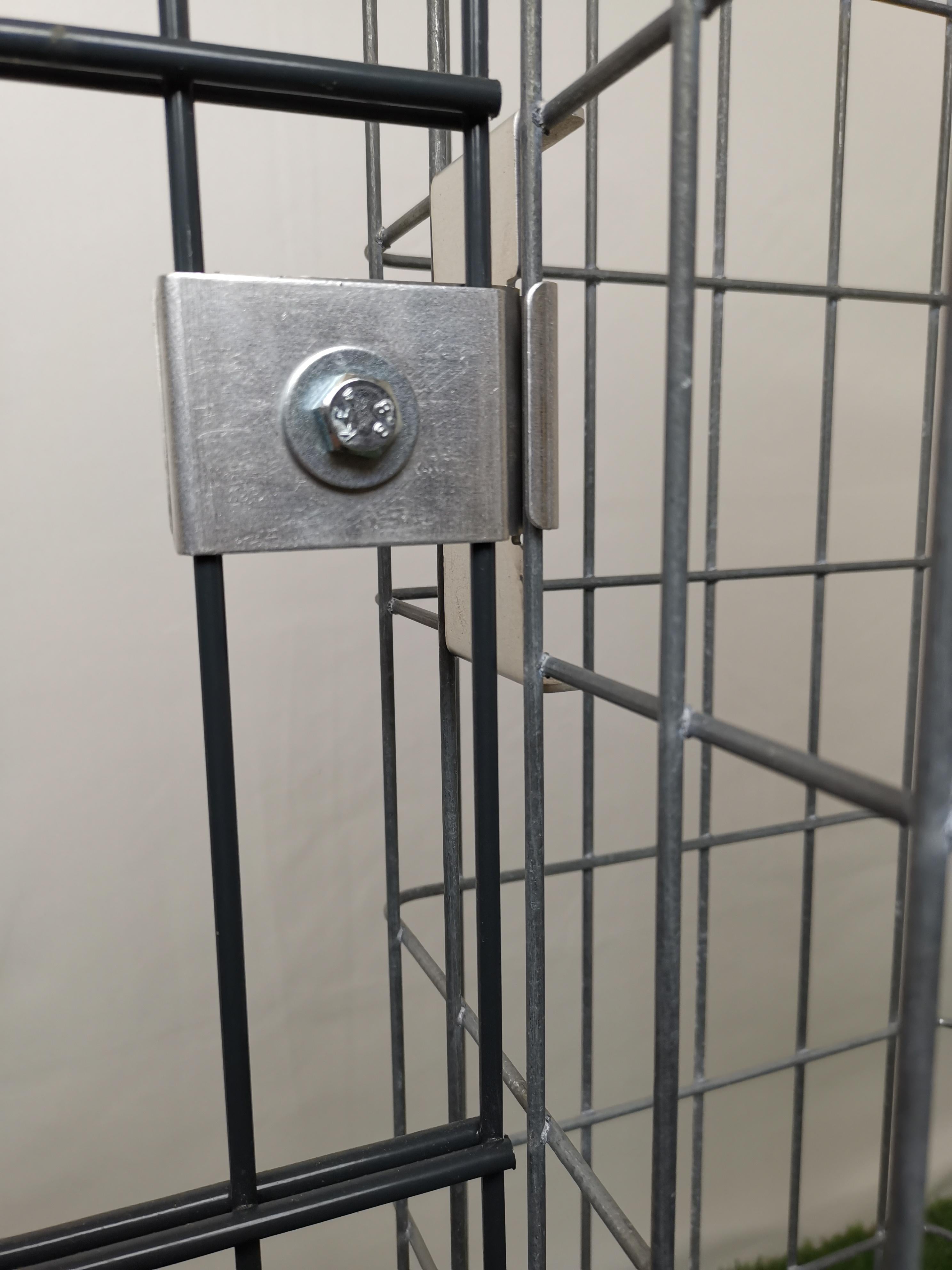 Agrafe avec support de clôture 5 x 10 cm pour treillis à double barre, aluminium