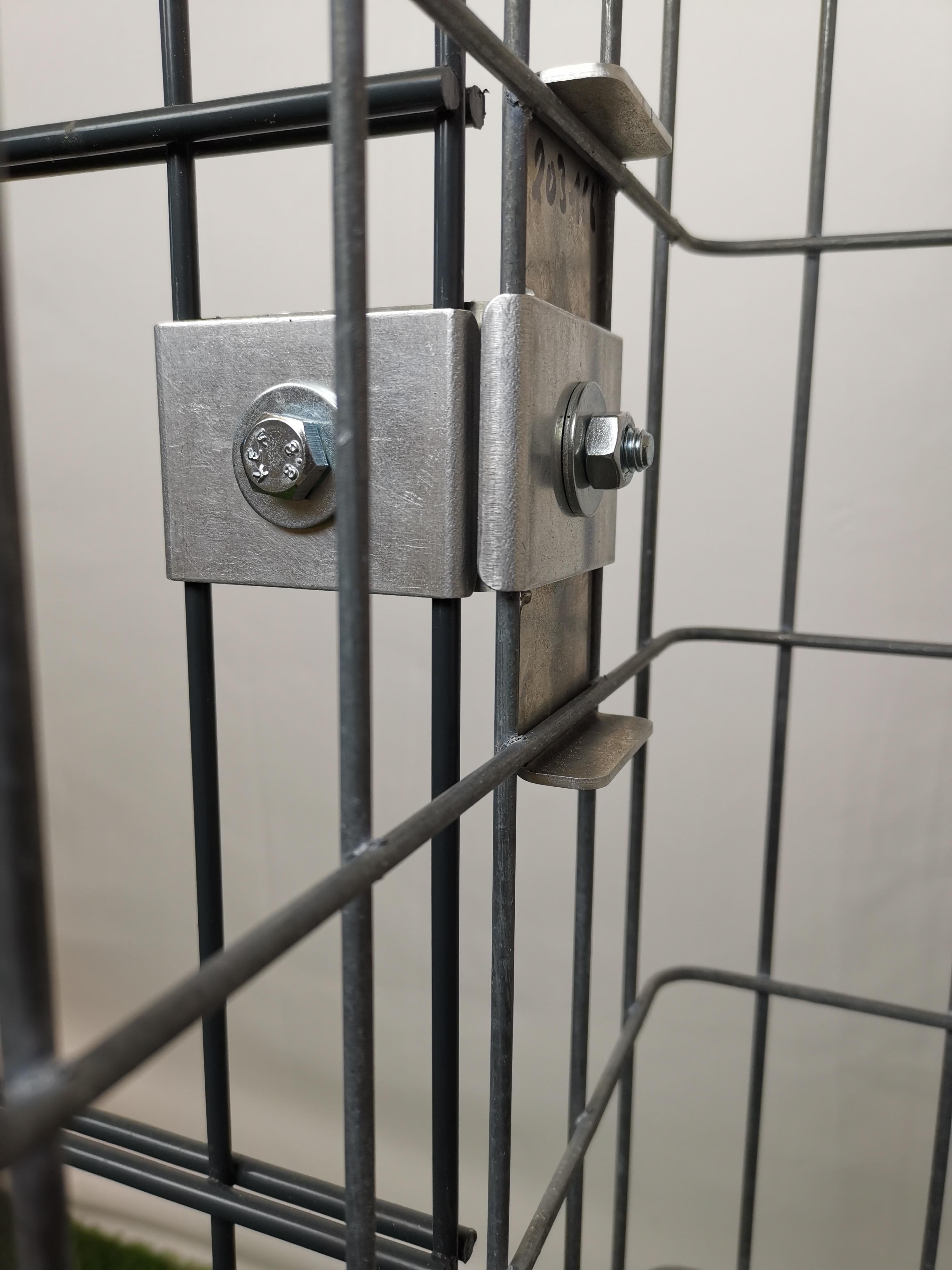 Agrafe avec support de clôture 5 x 10 cm pour treillis à double barre, aluminium