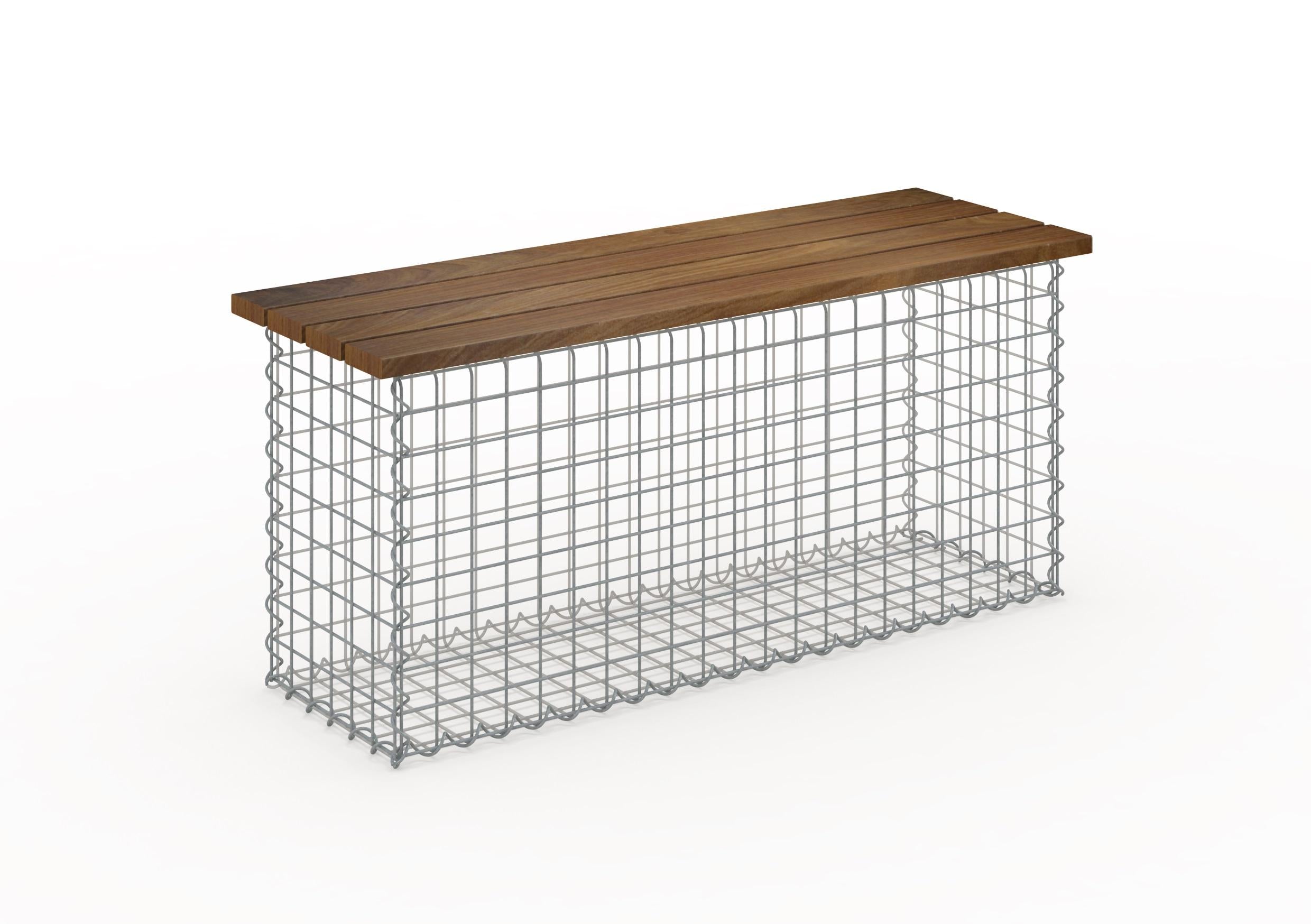 Banc de jardin fourche en spirale 105 x 50 x 30 cm -3 TEAK MW 5 x 5 cm