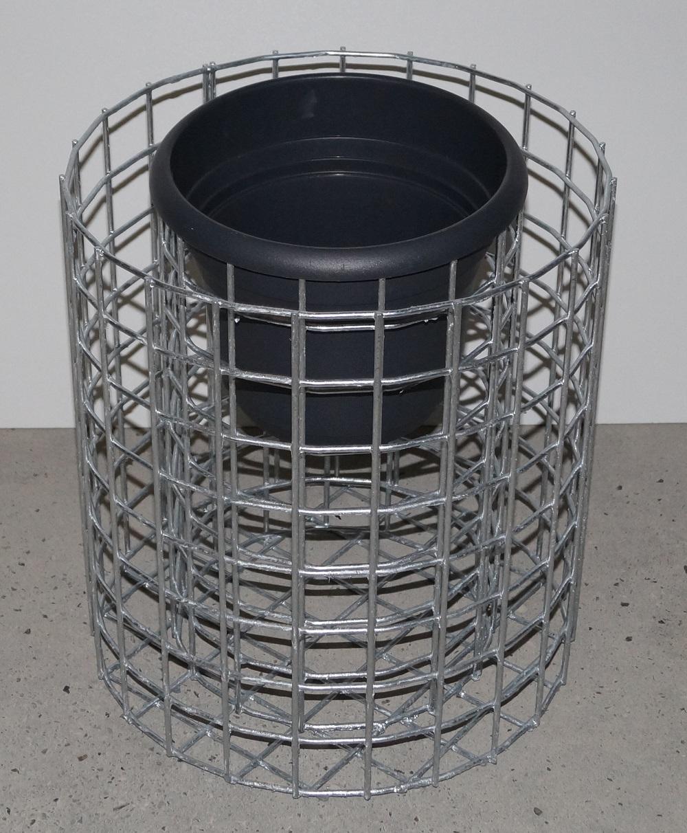 Colonne de fleurs hauteur 42 cm ronde, diamètre 37 cm, MW 5 x 5 cm, galvanisé à chaud, pot inclus
