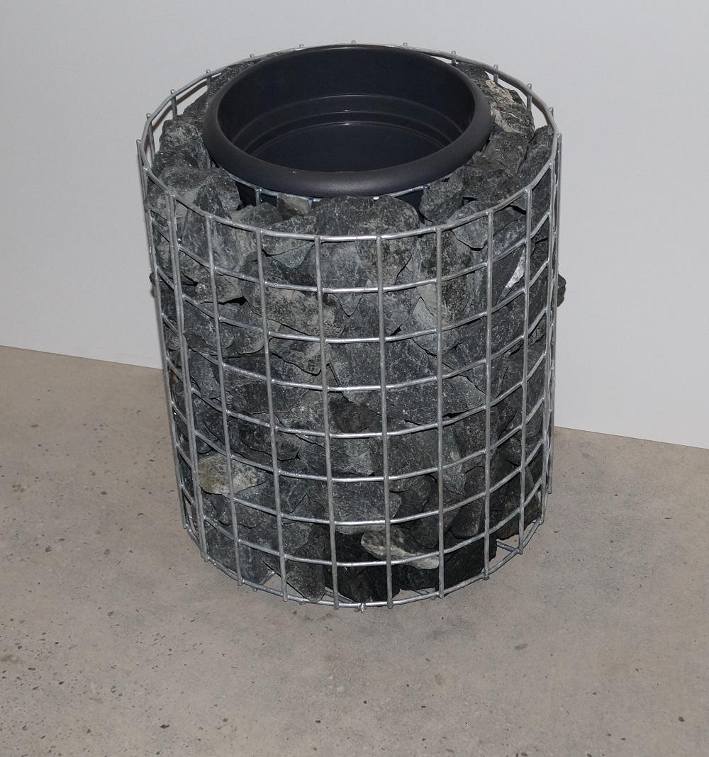 Colonne de fleurs hauteur 42 cm ronde, diamètre 37 cm, MW 5 x 5 cm, galvanisé à chaud, pot inclus