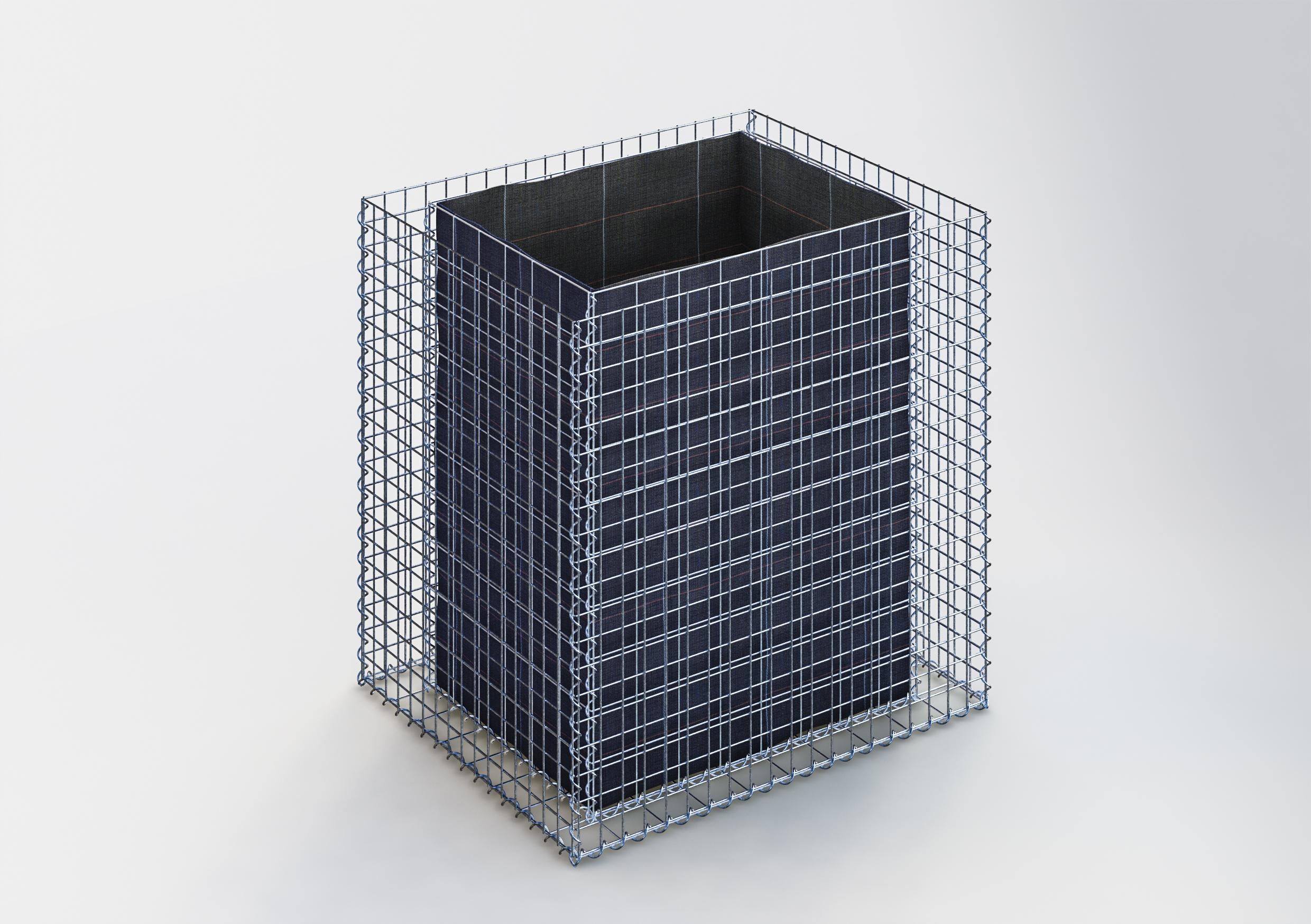 Letto rialzato rettangolare 100 cm x 100 cm x 80 cm (L x H x P), dimensione della rete 5 x 5 cm, spessore della parete 10 cm