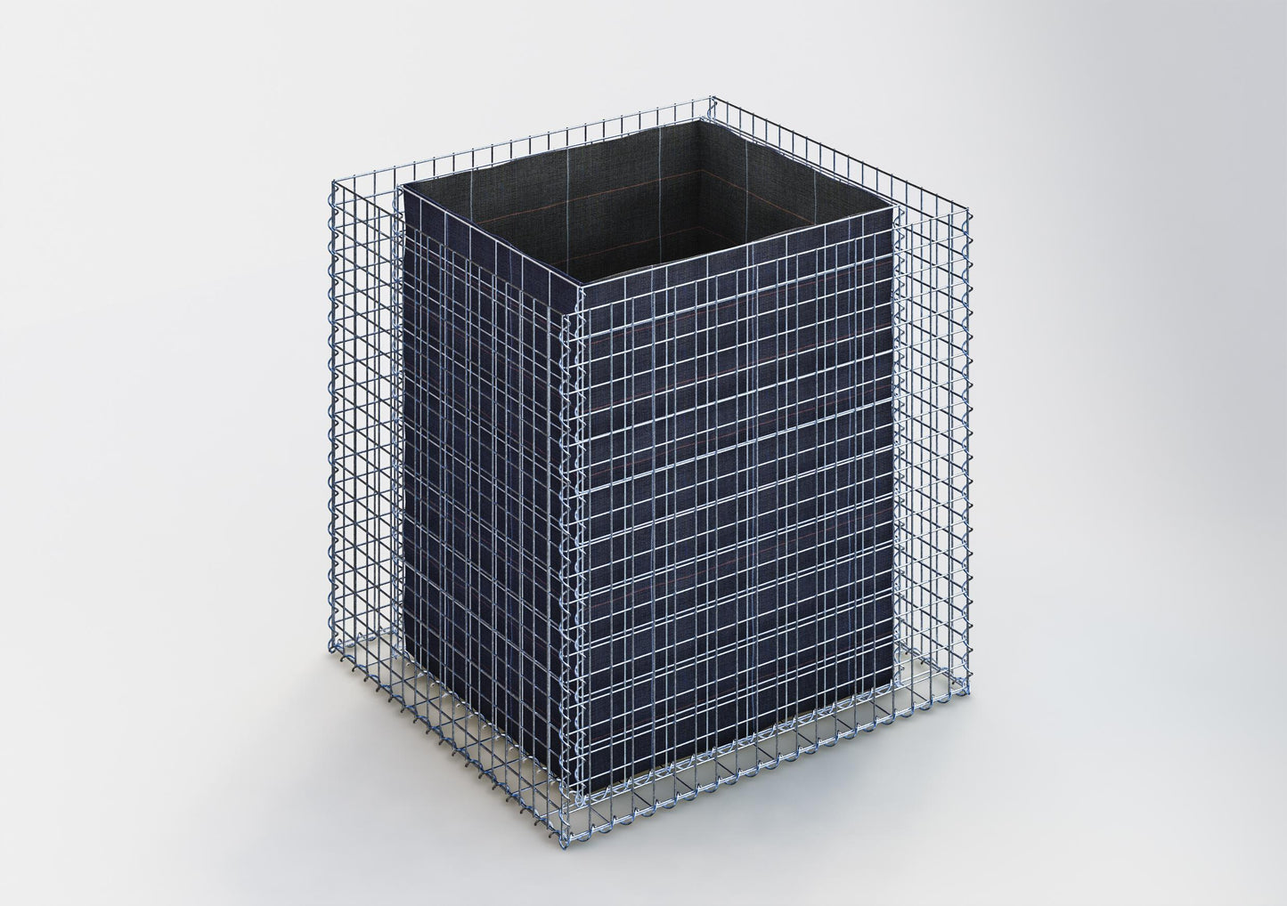 Lecho elevado rectangular 100 cm x 100 cm x 90 cm (largo x alto x fondo), malla 5 x 5 cm, espesor de pared 10 cm