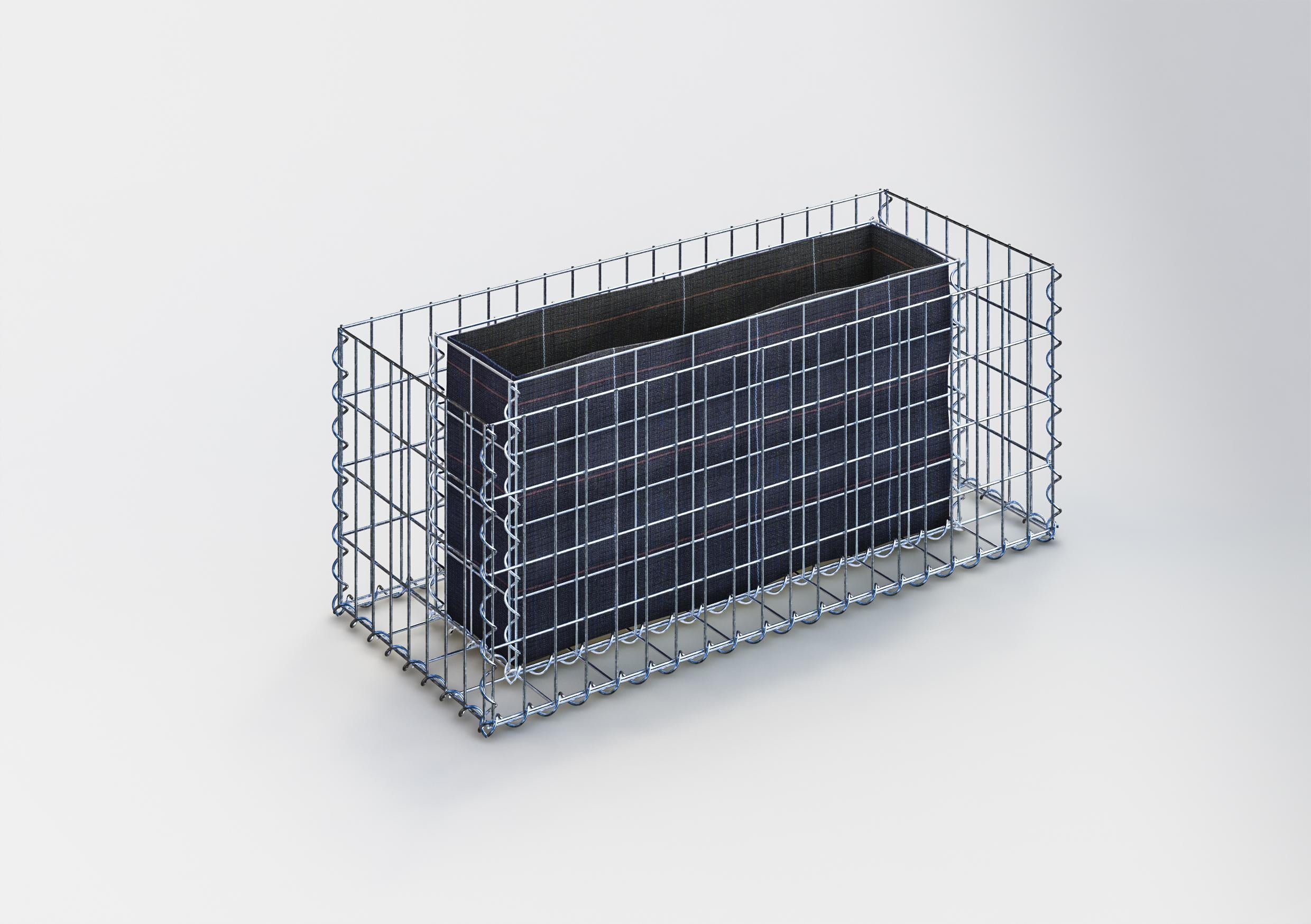 Högbädd, fyrkantig 100 cm x 40 cm x 40 cm (L x H x D), maskstorlek 5 x 10 cm, väggtjocklek 10 cm