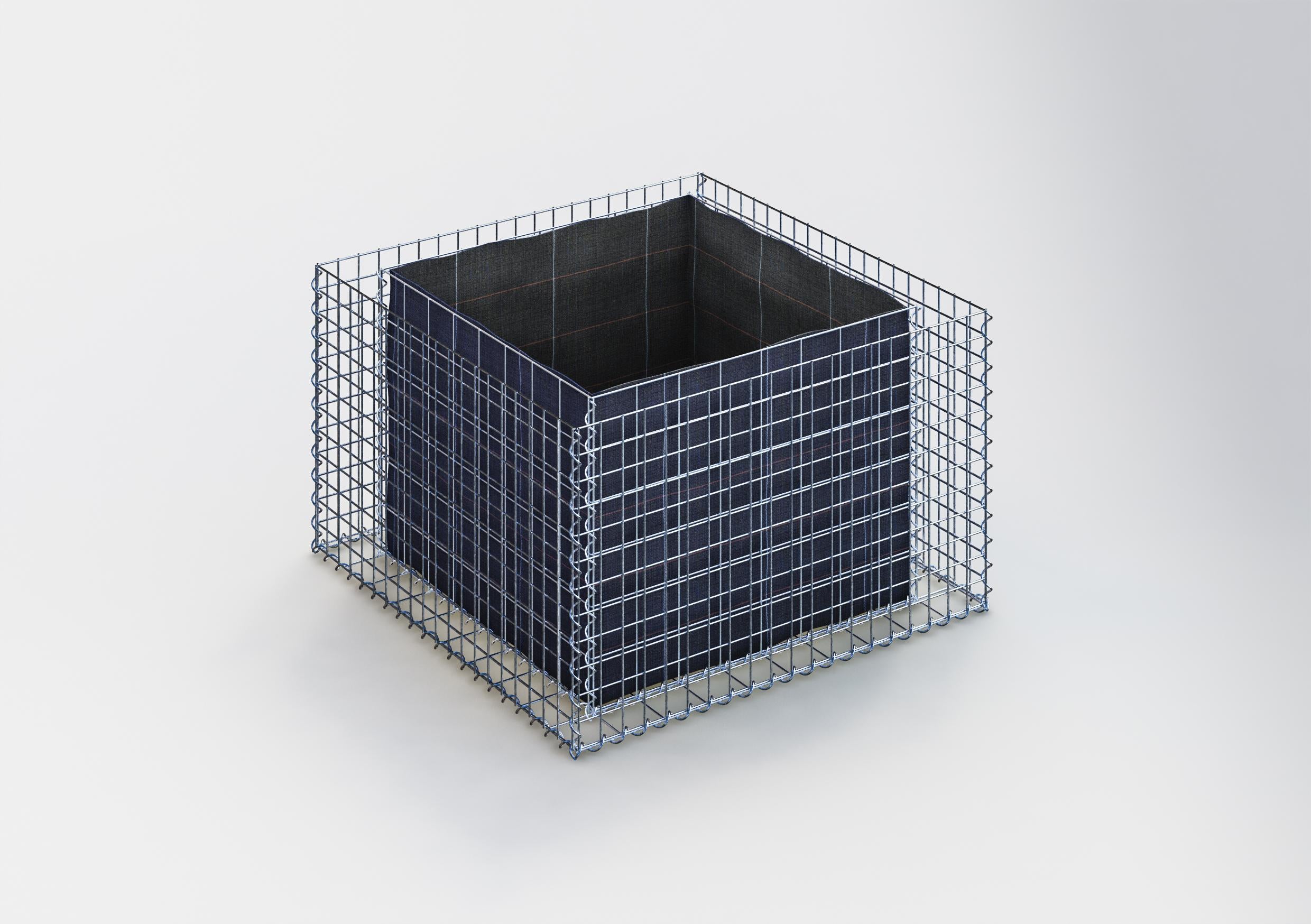 Högbädd, fyrkantig 100 cm x 60 cm x 100 cm (L x H x D), maskstorlek 5 x 5 cm, väggtjocklek 10 cm